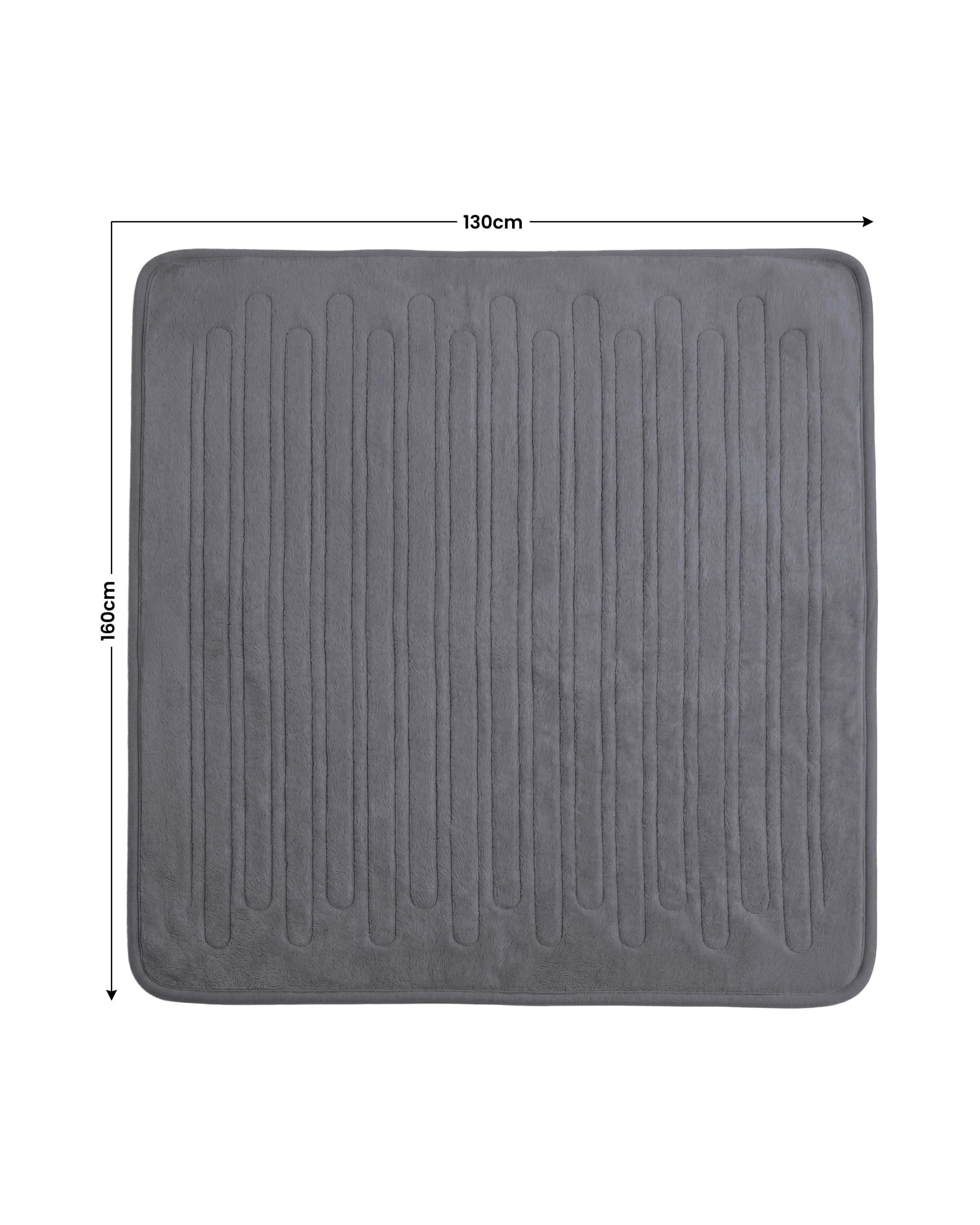 7 Laura Hill Electric Heated Blanket Throw Soft Coral Fleece 9 Heat Settings - Grey, 7 of 8