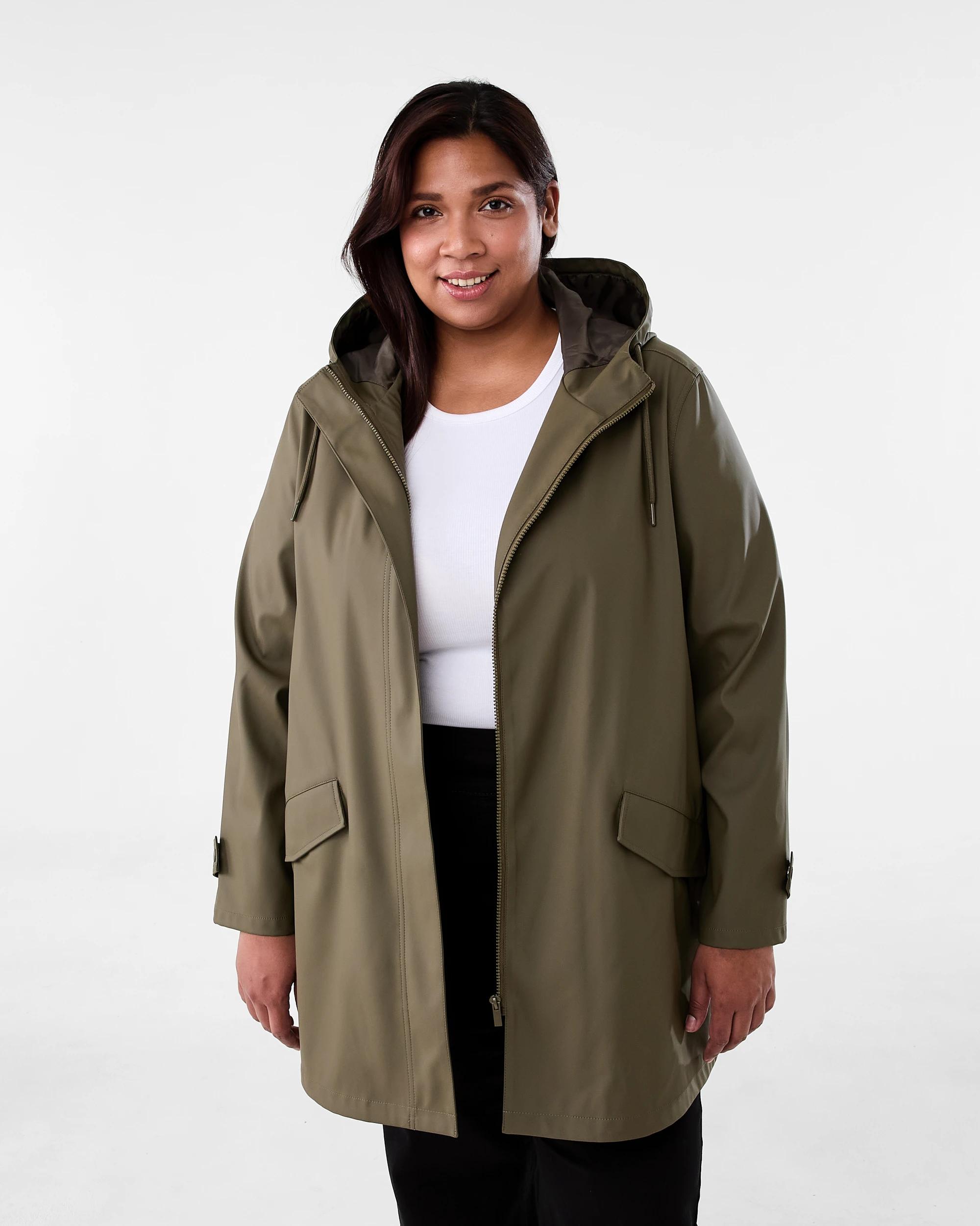 1 Curve Rain Coat Deep Olive, 1 of 9