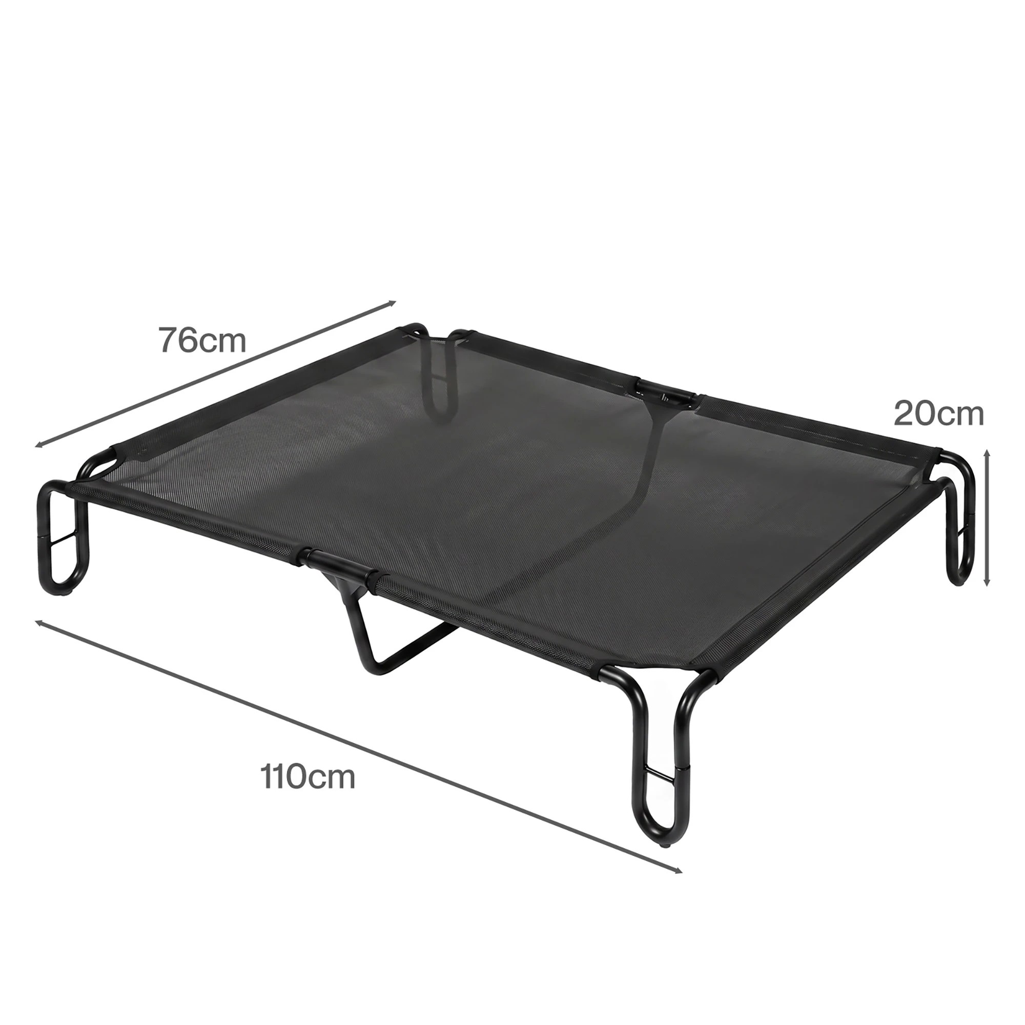3 Pawz Elevated Dog Bed M Breathable Mesh Cooling for Indoor Outdoor Black, 3 of 8