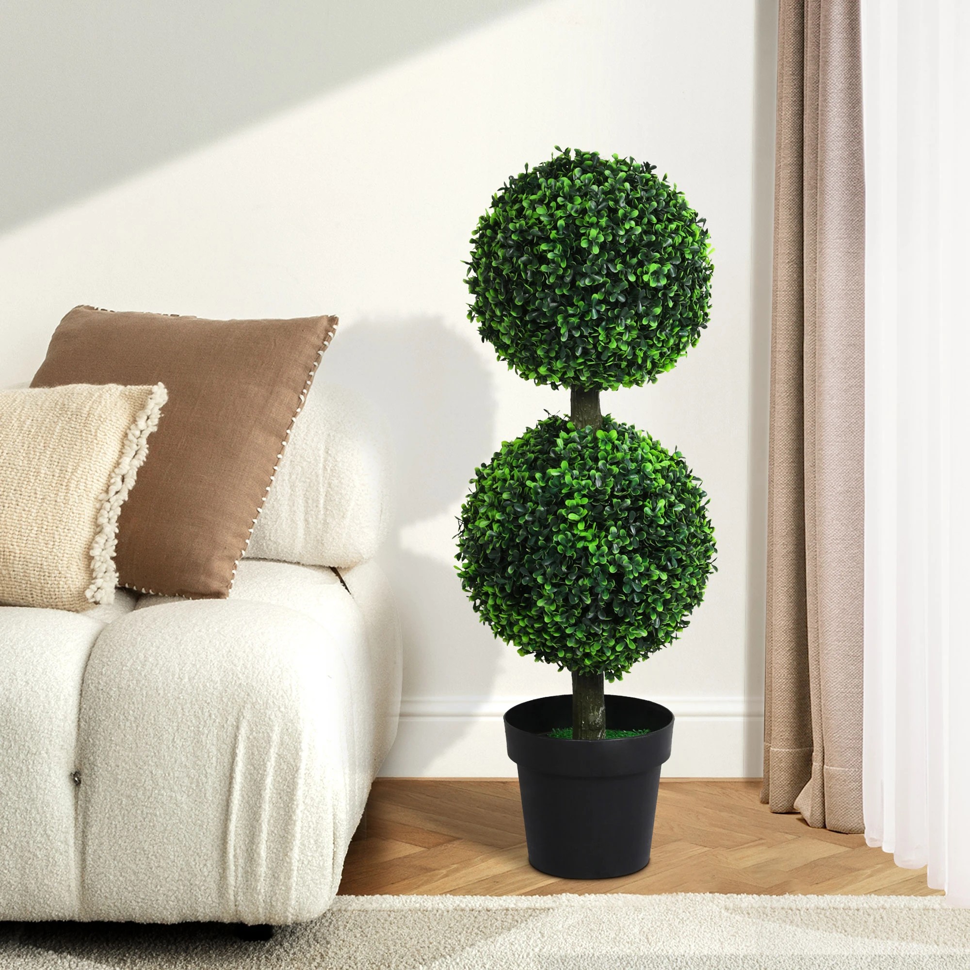 8 Lambu 90cm 2-Ball Topiary Artificial Tree, 8 of 9