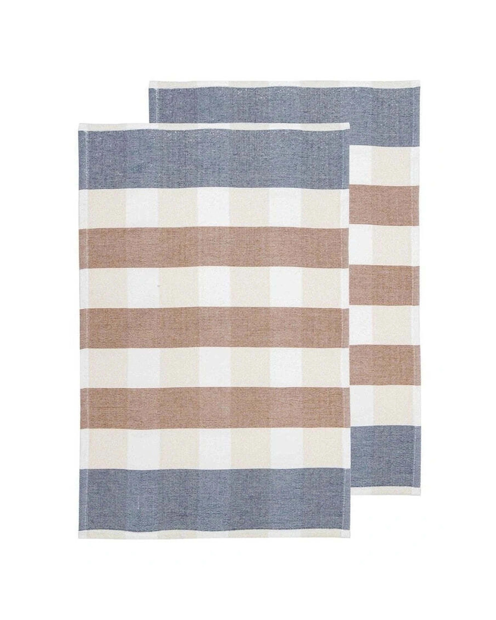 1 Ladelle Bailie Terry 2pk Kitchen Towel Cotton Ribbed Terry Set 43x65cm - Orange, 1 of 1