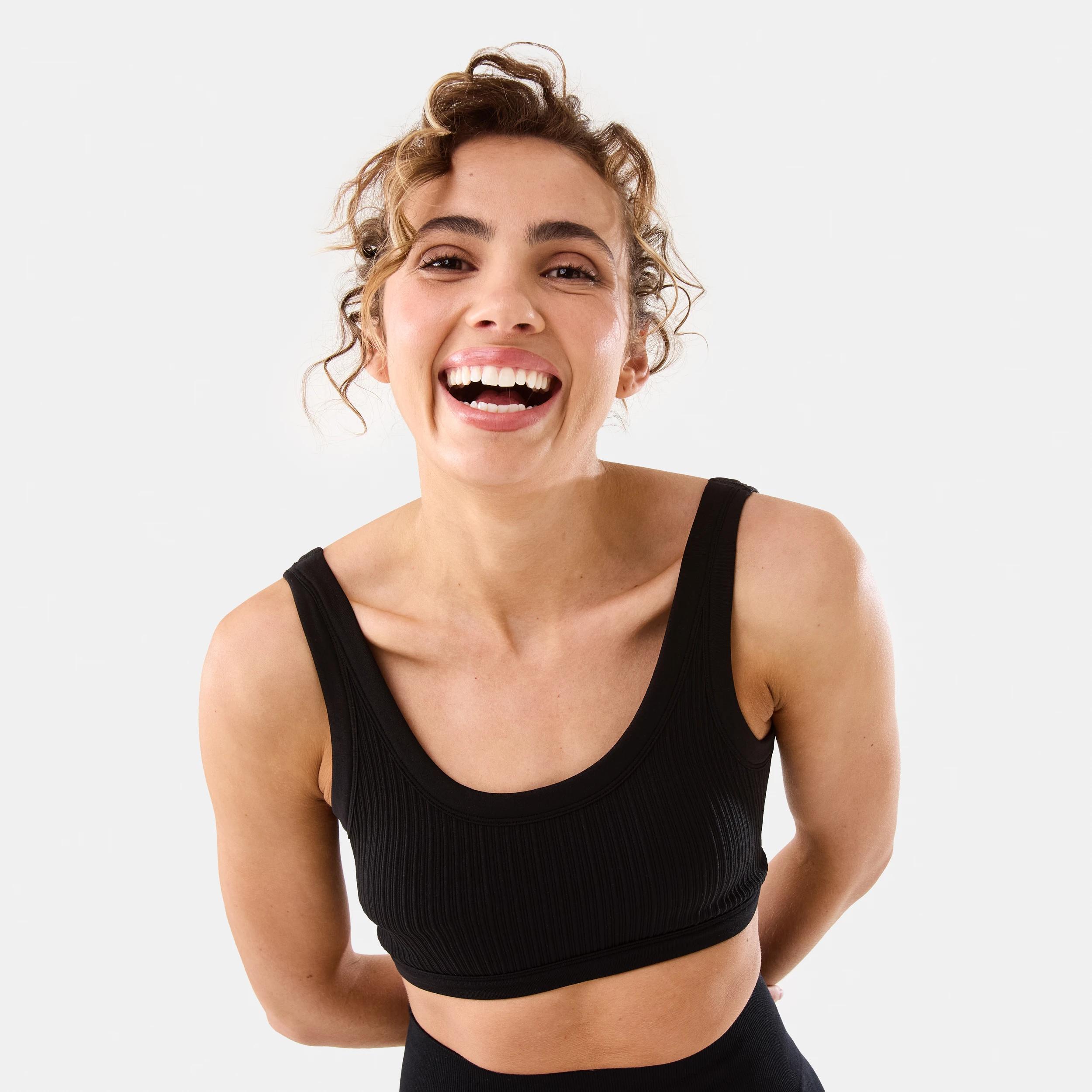 5 Active Womens Seamfree Rib Crop Top BLACK, 5 of 8