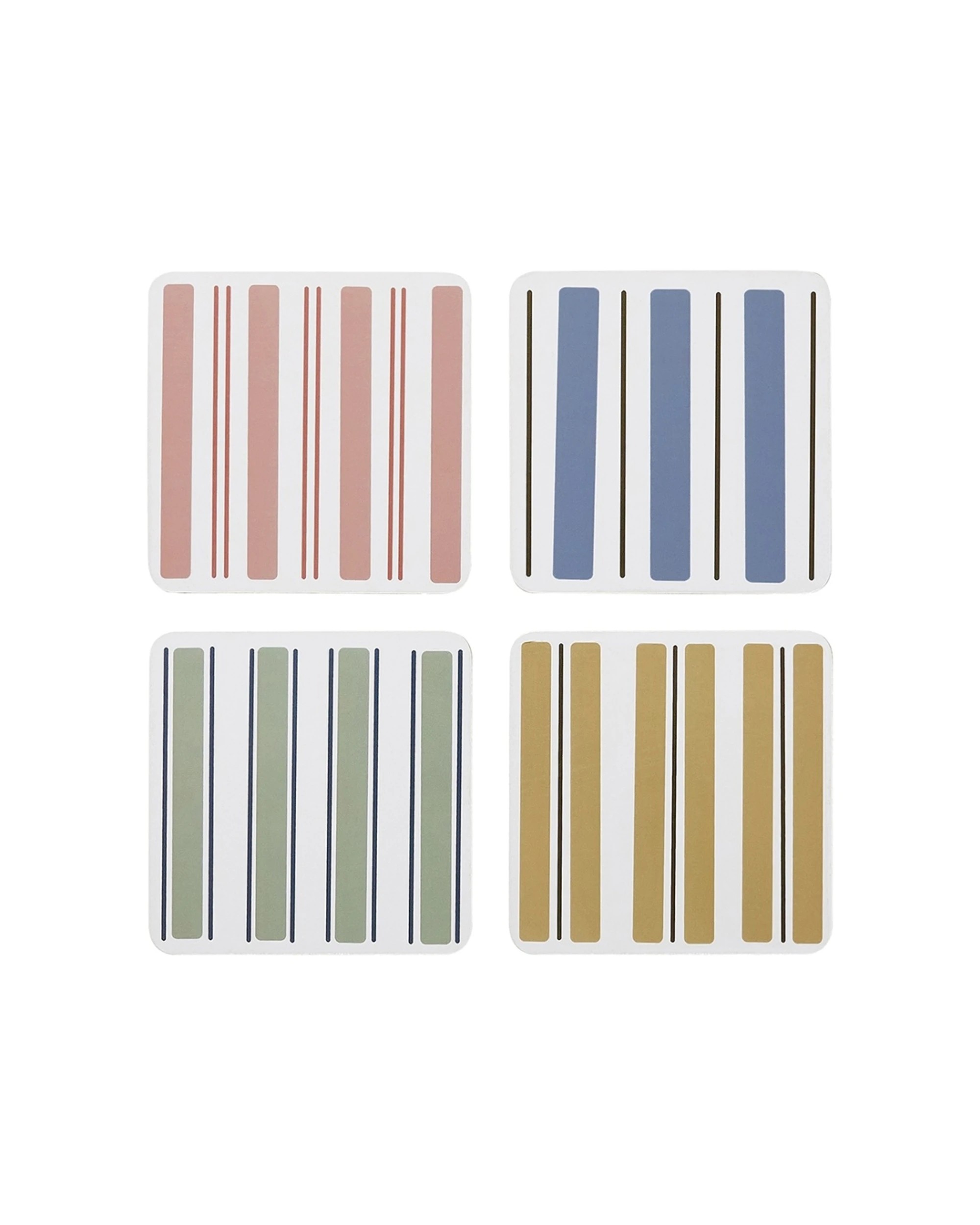 1 Ecology 4pc Classic Beach Harbour Striped Rectangle Coasters 10cm - Multi, 1 of 1