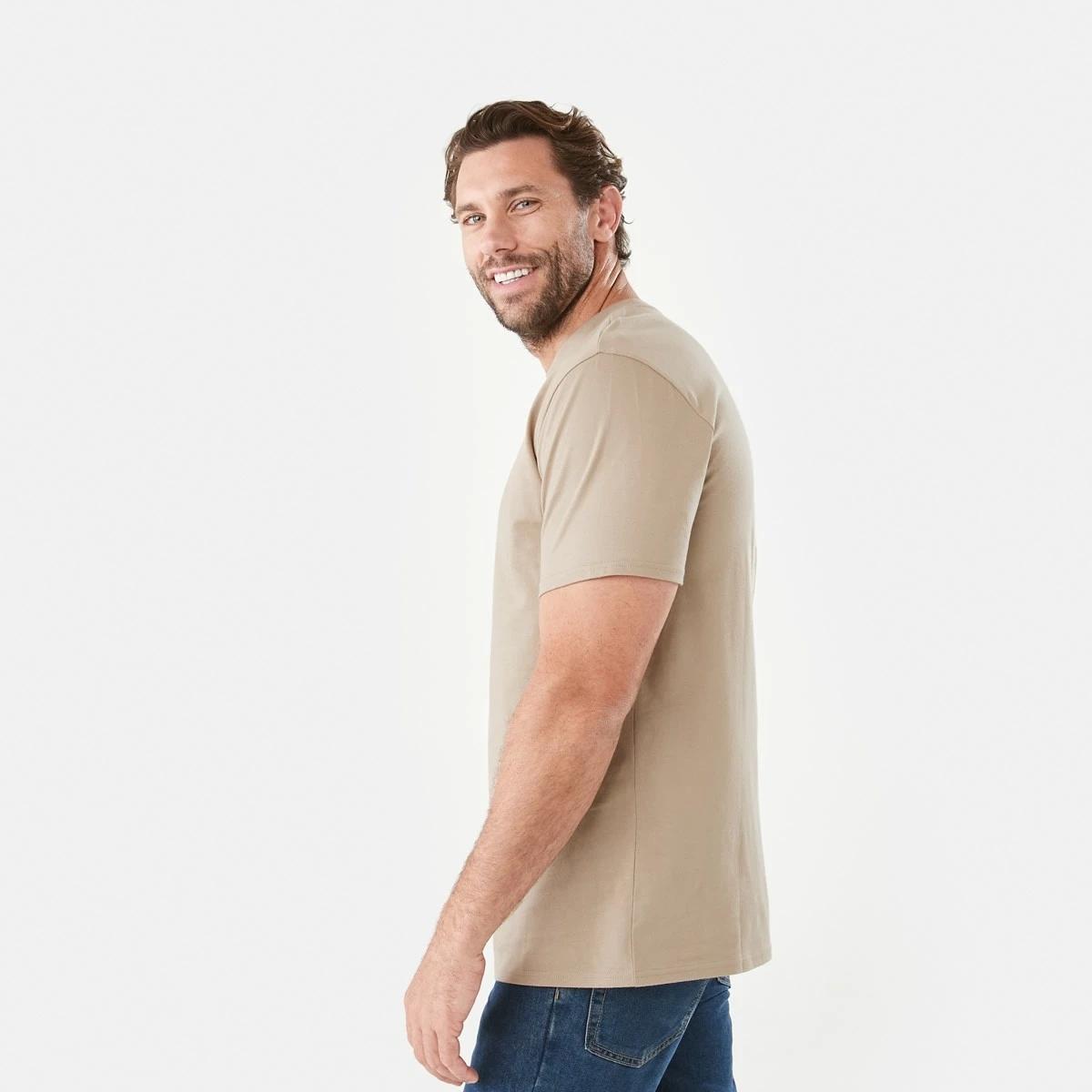 2 Australian Cotton Crew Neck T-shirt WARM SAND, 2 of 5