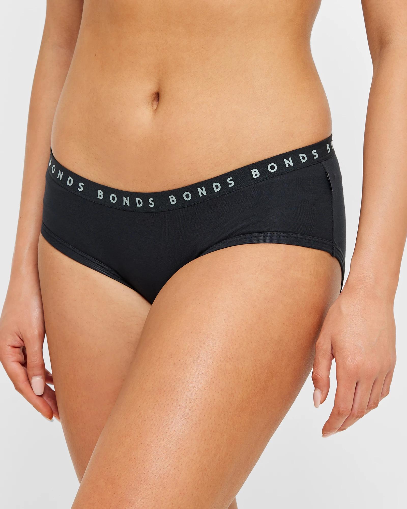 3 Womens Hipster Boyleg Briefs 2 Pack - Bonds BLACK, 3 of 4