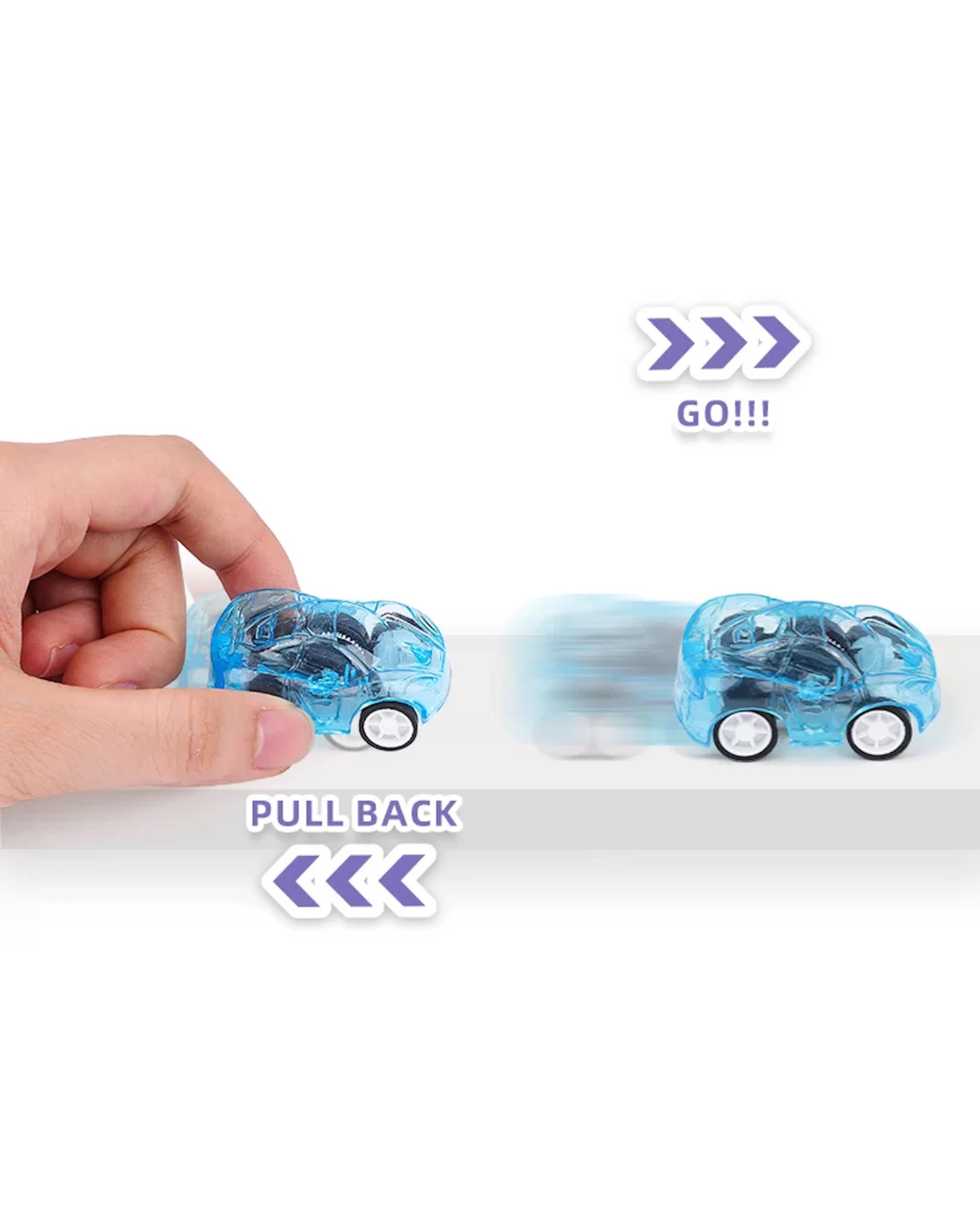 2 Partyrama Neon Mini Pull Back Racing Cars Pack of 6 - Multi, 2 of 4