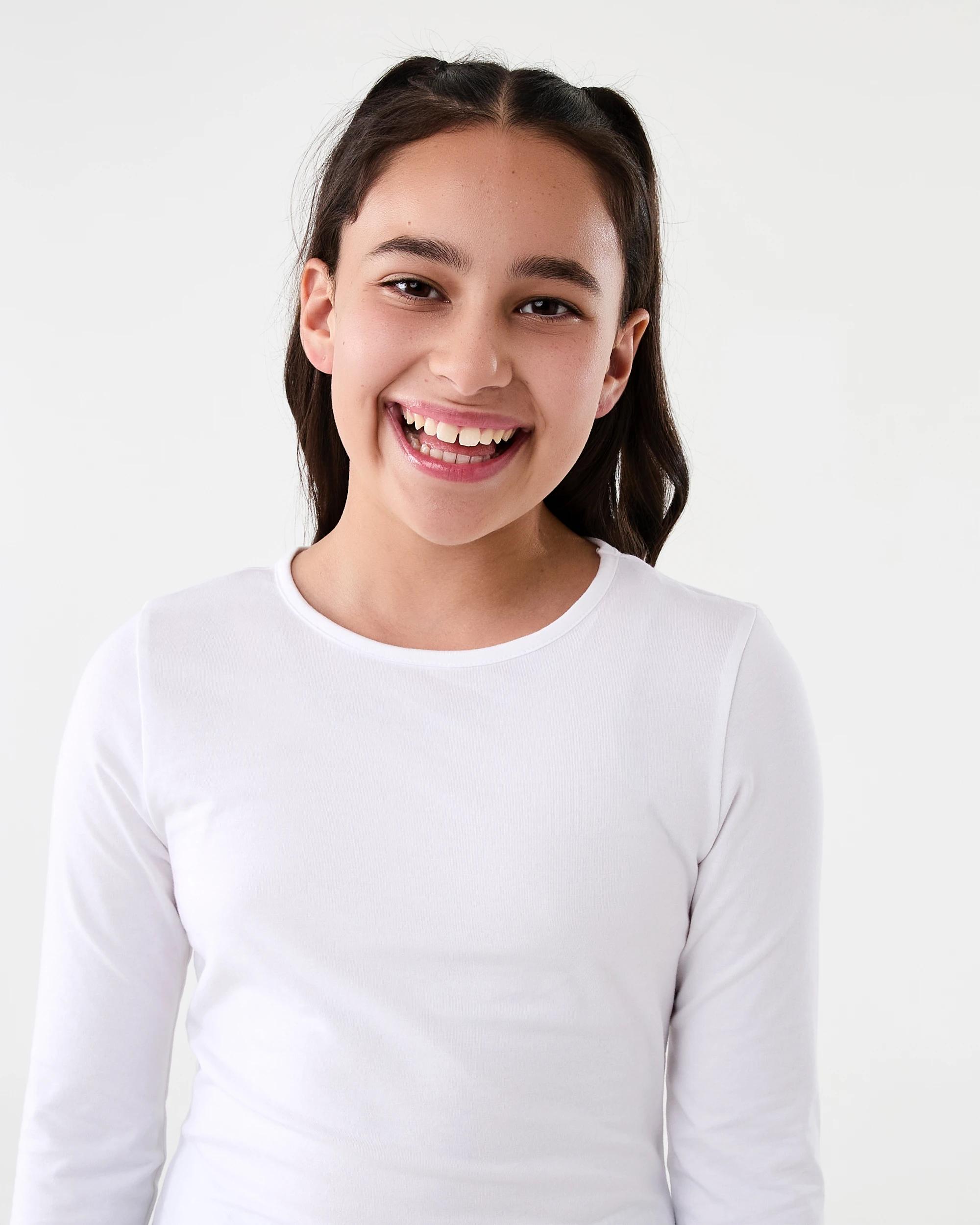 3 Plain Long Sleeve T-shirt White, 3 of 6