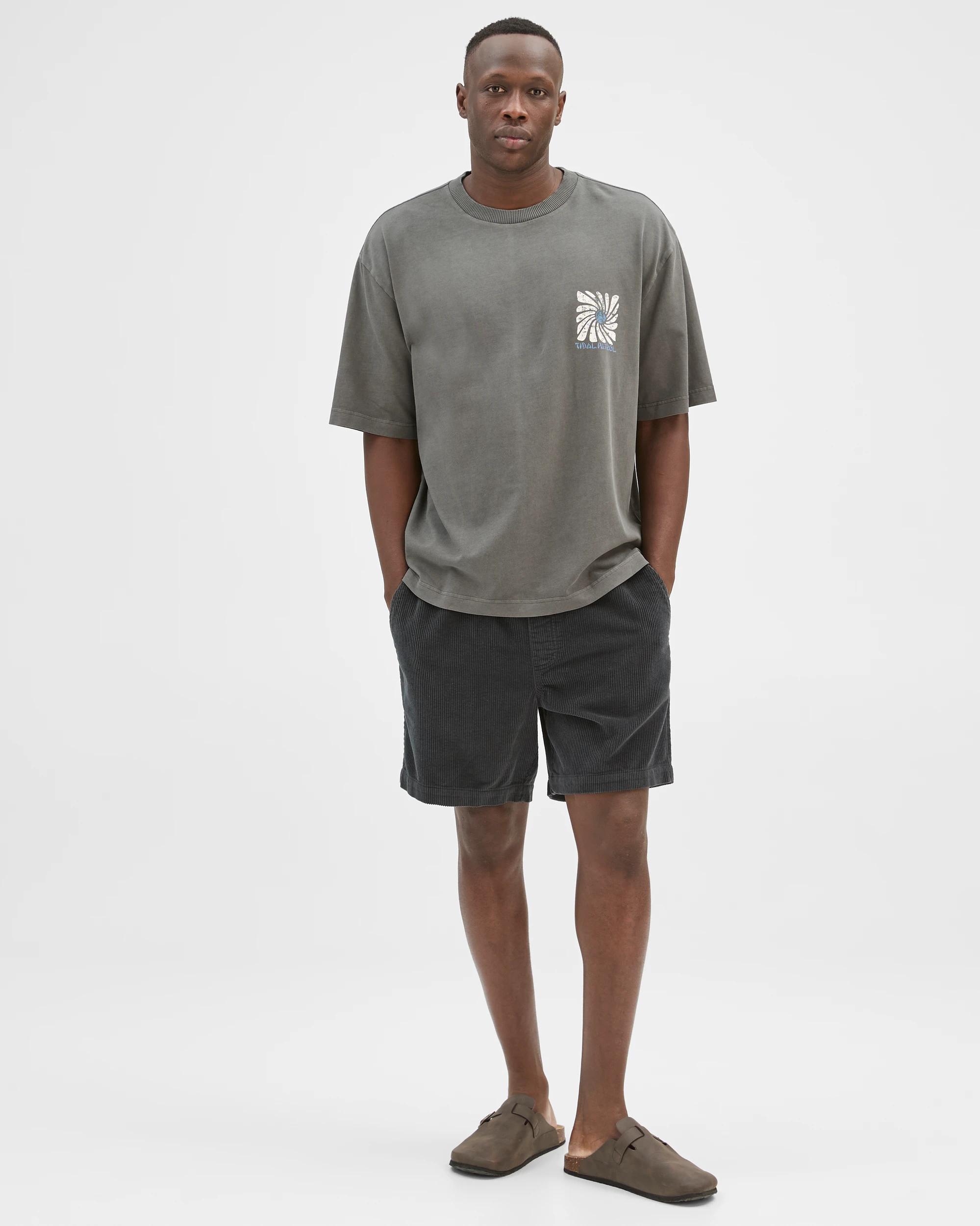 1 Commons Australian Cotton Graphic Oversized T-Shirt BLACK BEAUTY/TIDAL PATROL, 1 of 7