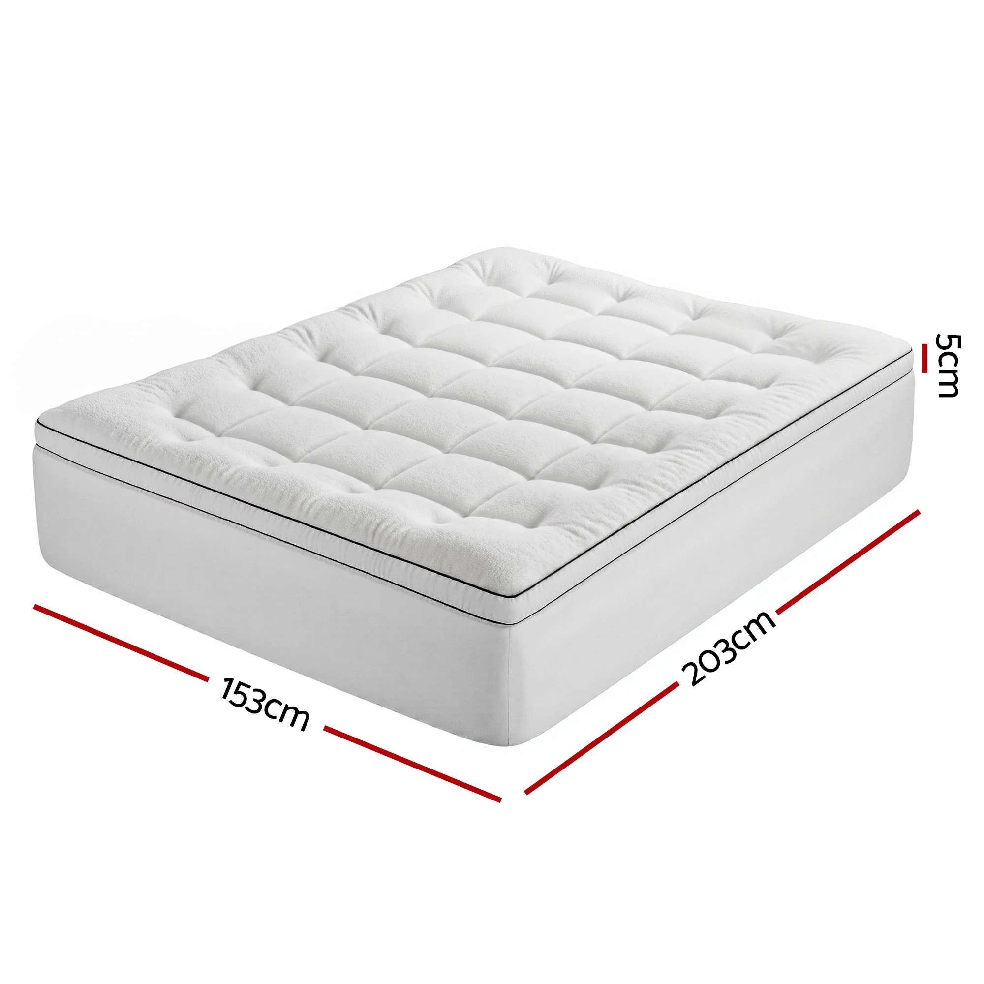 2 Giselle Bedding Mattress Topper 5cm Coral Fleece - Queen Bed - White, 2 of 9