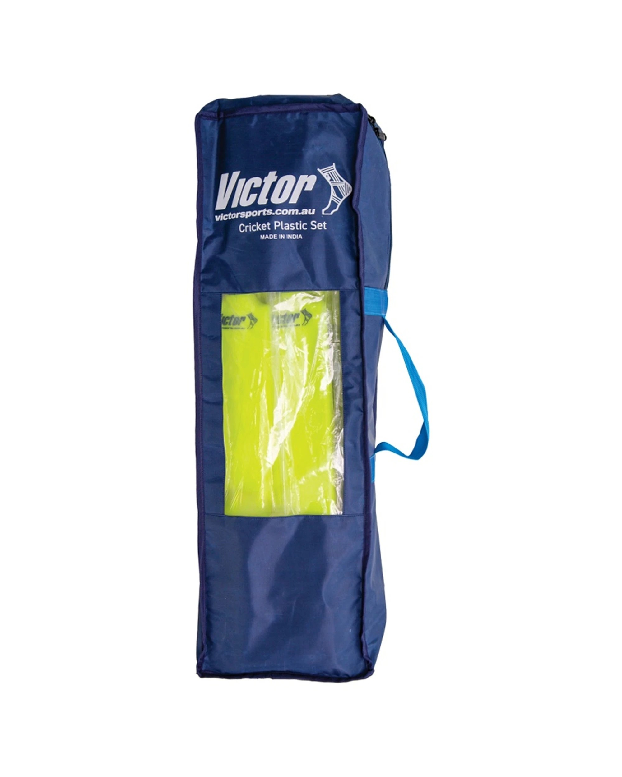 3 Victor Cricket Plastic Set With Carry Bag Bats Balls Stumps Size 6 - Yellow, 3 of 3