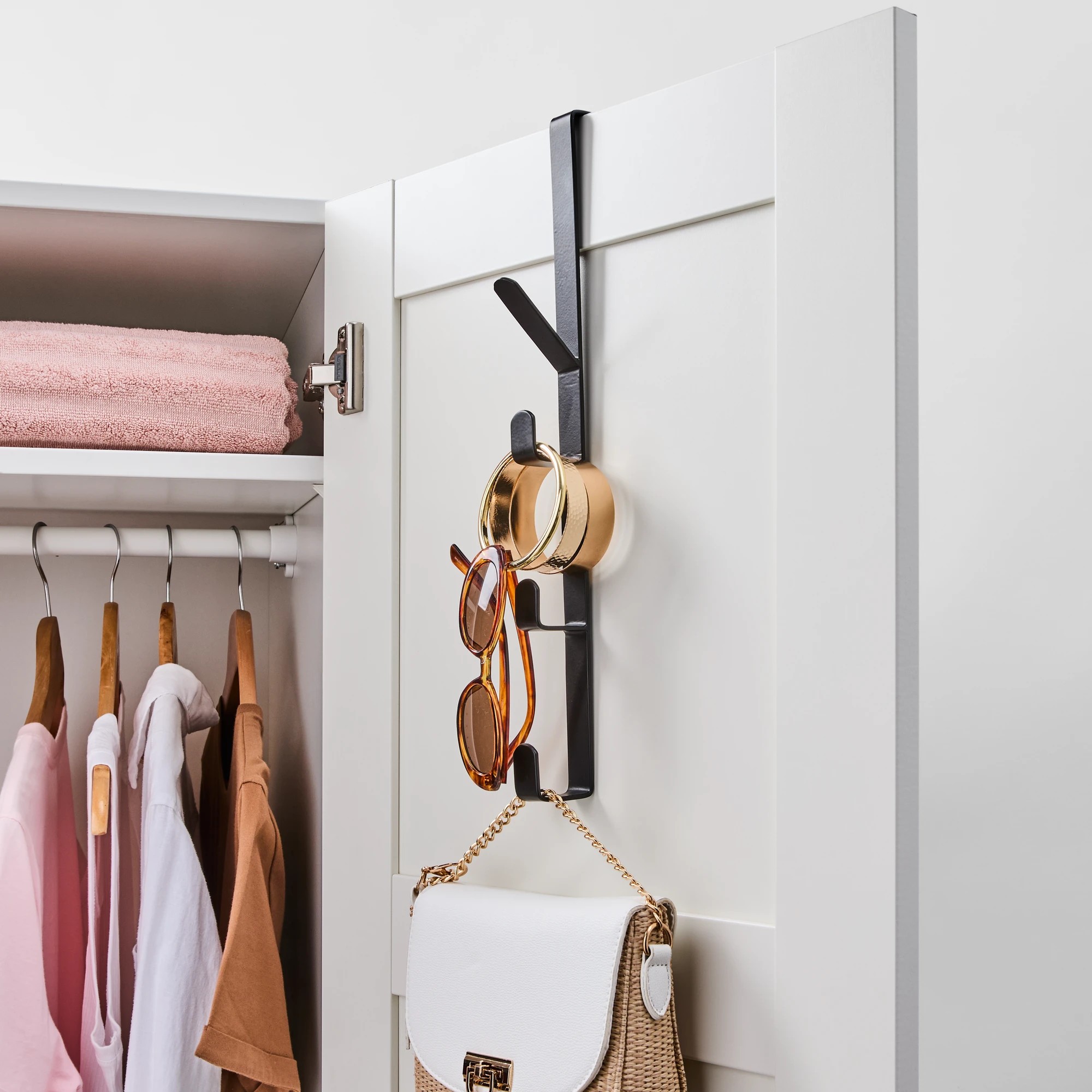 1 Over the Door Vertical Hook - Black, 1 of 5