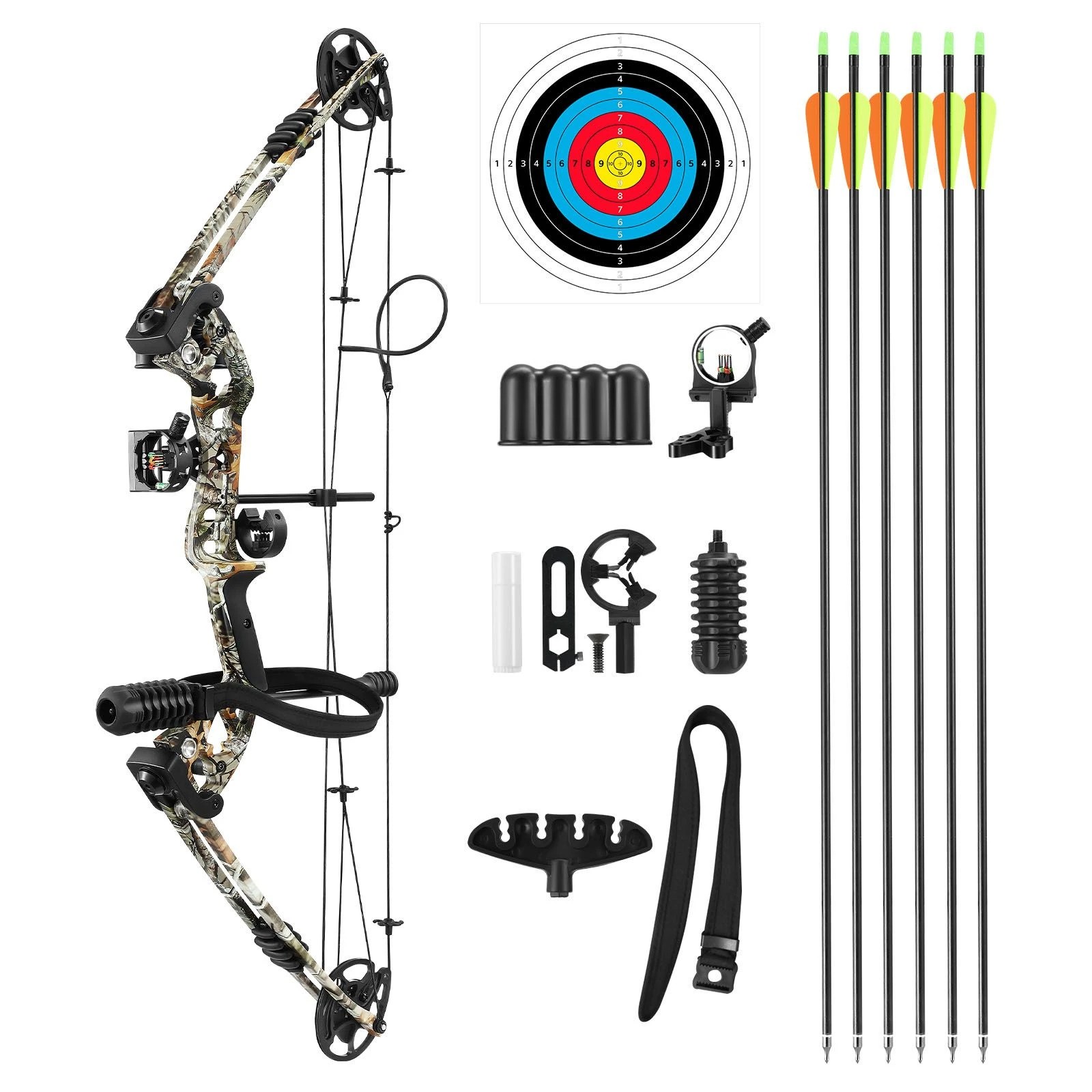 1 AUSWAY Compound Bow Arrow Archery Equipment Set Sports Hunting Target Shooting, 1 of 5