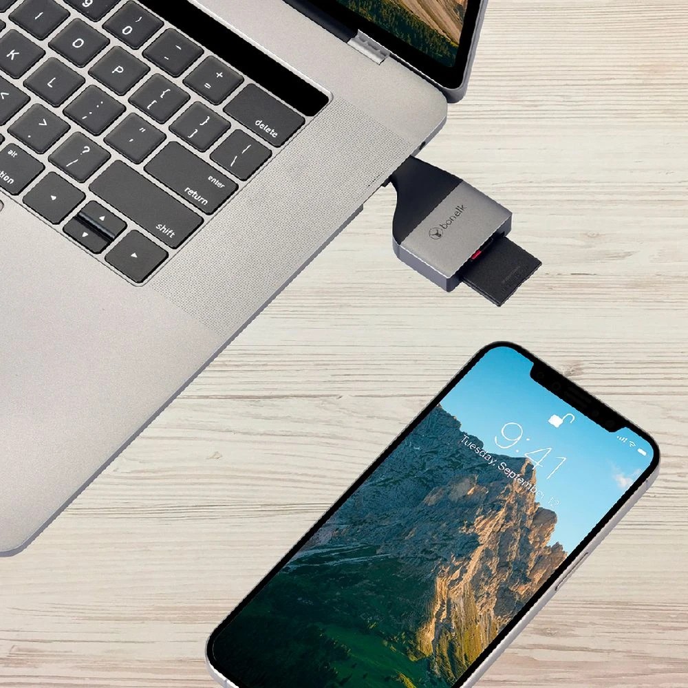 5 Bonelk USB-C to microSD/SD Card Adapter Grey, 5 of 6
