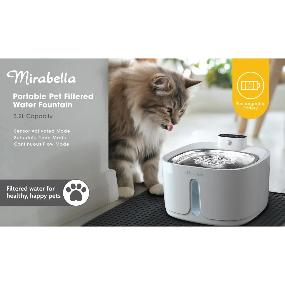 1 3.2L Mirabella Pet Filtered Water Fountain, 1 of 6
