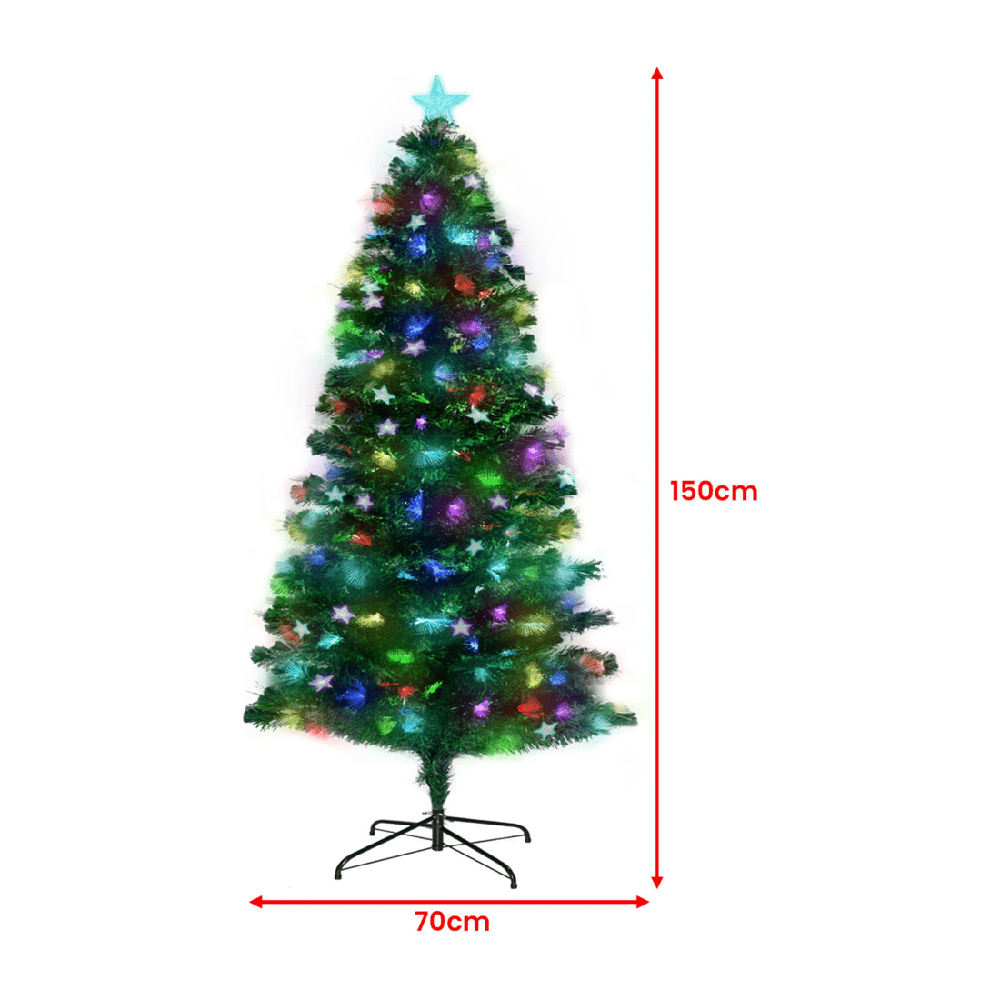 5 Christabelle 1.5m Enchanted Pre Lit Fibre Optic Christmas Tree Stars, 5 of 10