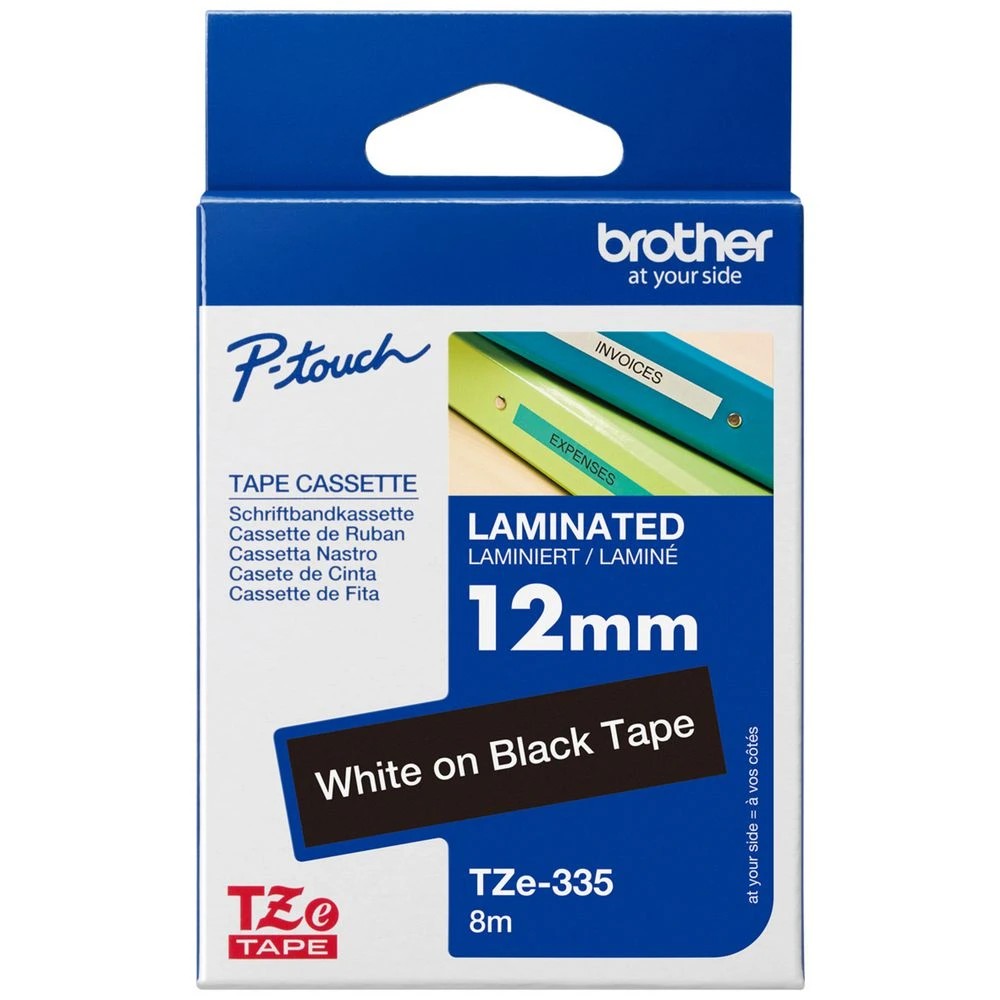 1 Brother TZe-355 Laminated Tape 24mm x 8m White on Black, 1 of 2