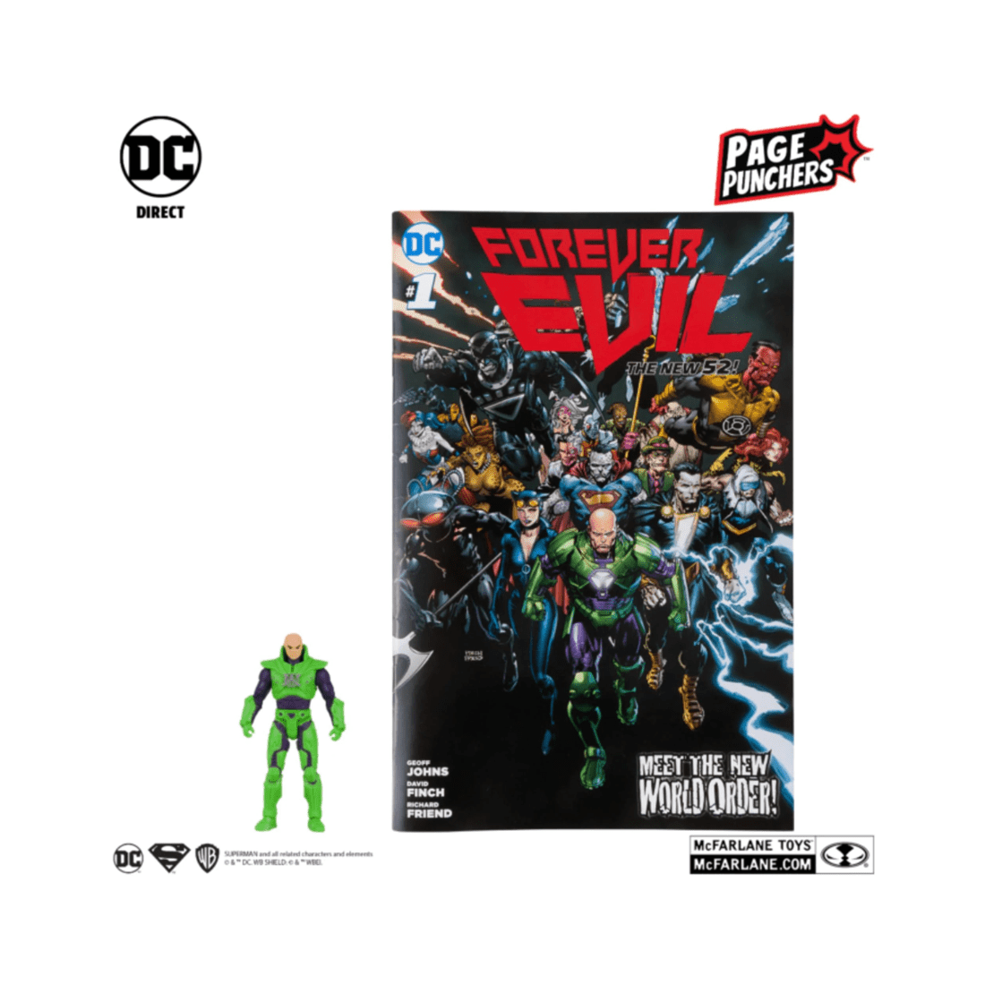 3 McFarlane Toys DC Page Punchers Forever Evil Lex Luthor 3 inch Action Figure with Comic Book, 3 of 8