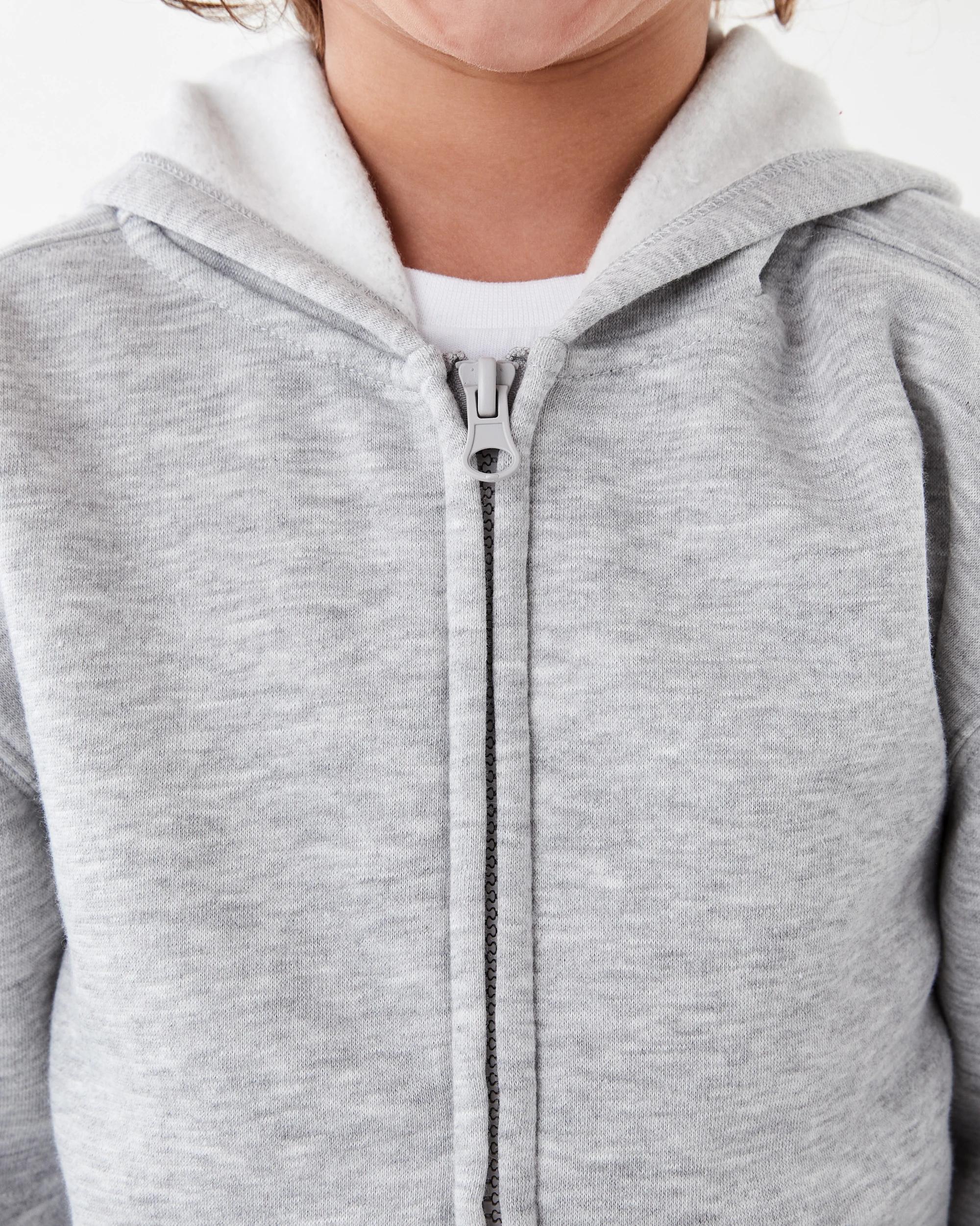 5 Plain Zip Through Hoodie Kgry Marle, 5 of 8