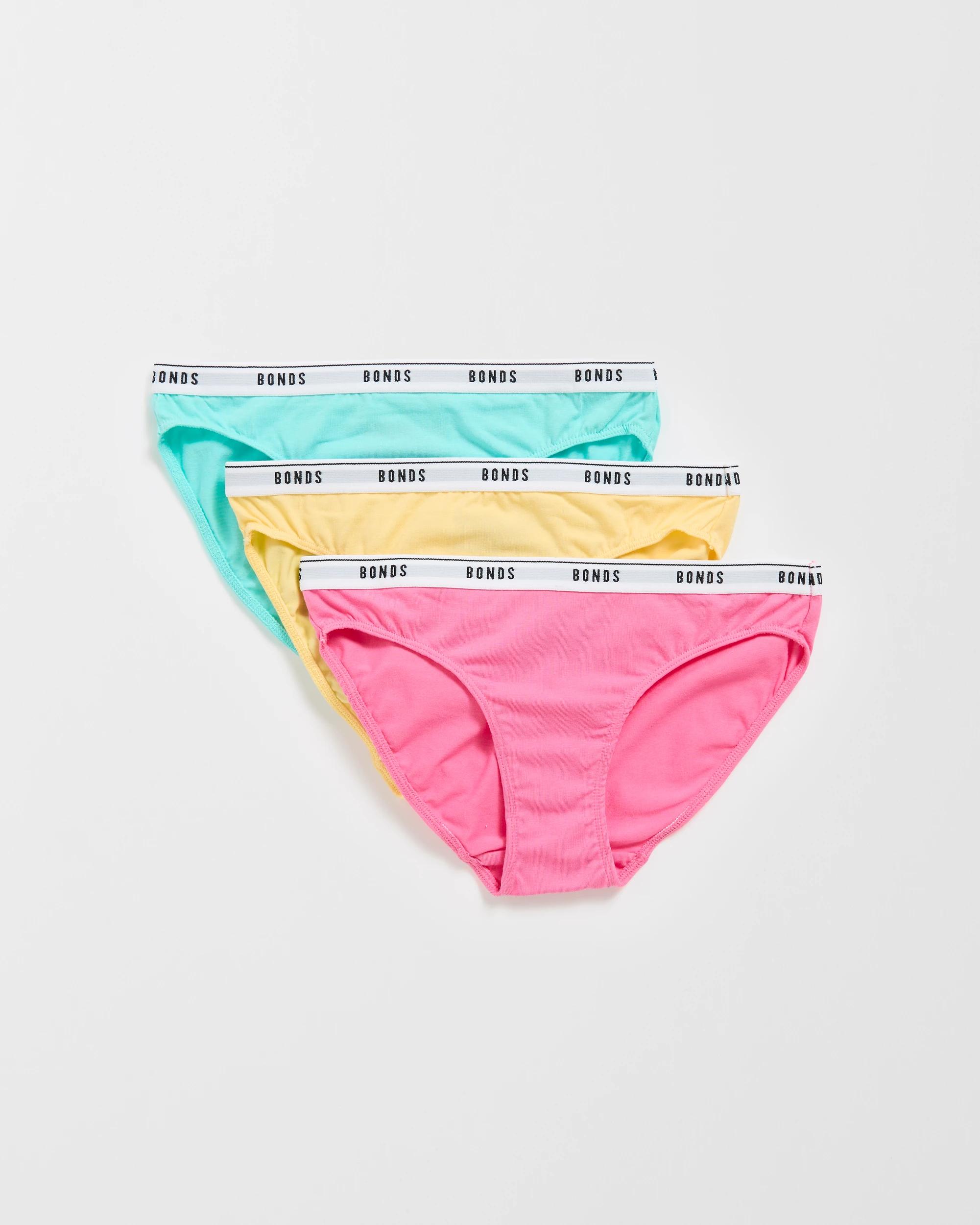 1 Bonds 3 Pack Girls Hipster Bikini Briefs SHOOK HONEYMOON BLUE, 1 of 1