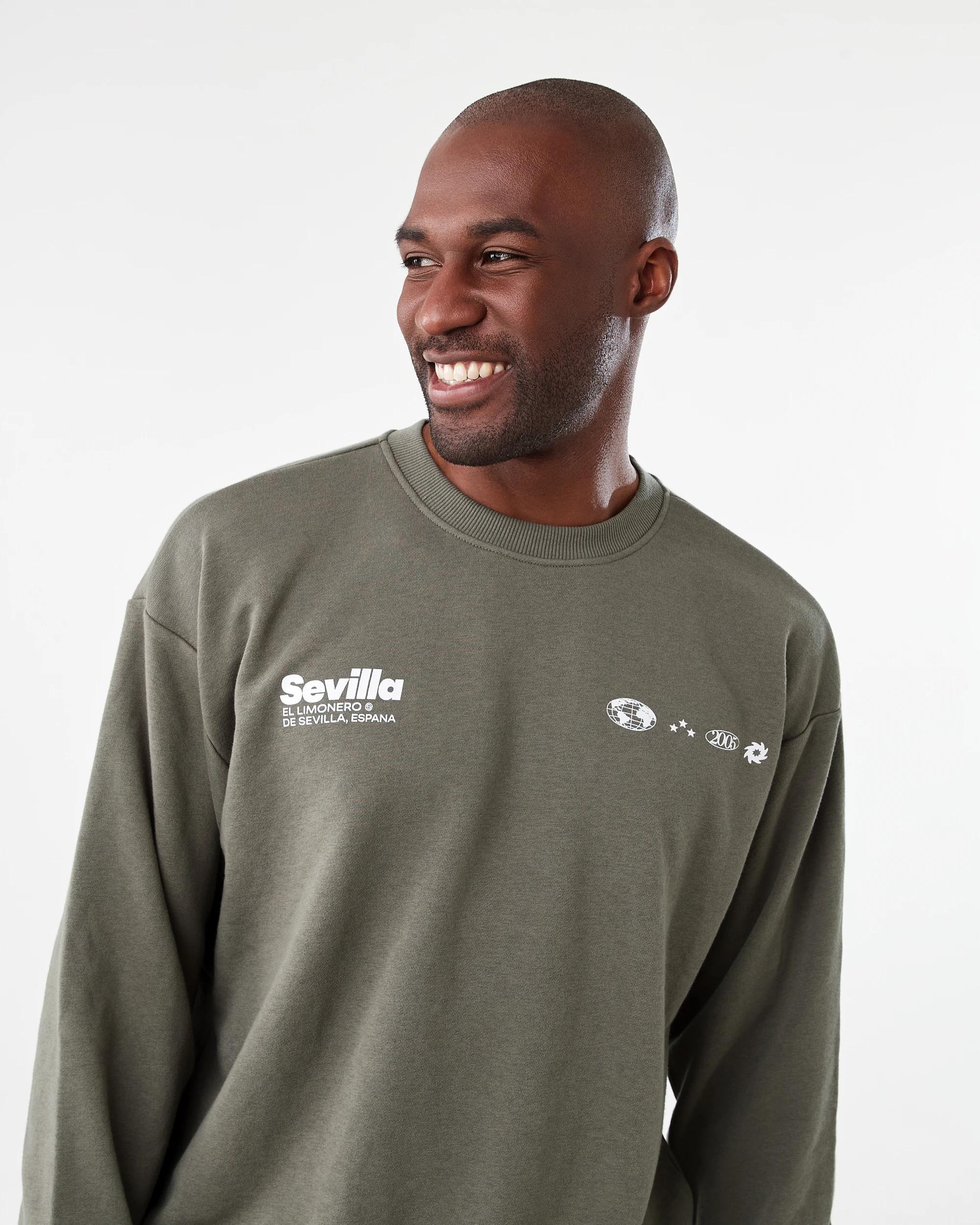 4 Terry Oversized Print Crew Neck Sweatshirt Grn Sevila, 4 of 9