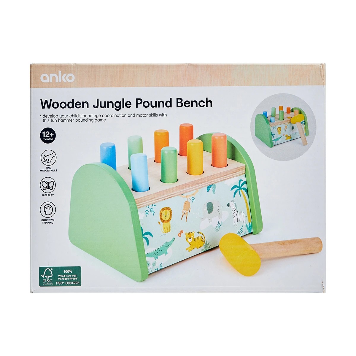 7 Wooden Jungle Pound Bench, 7 of 7