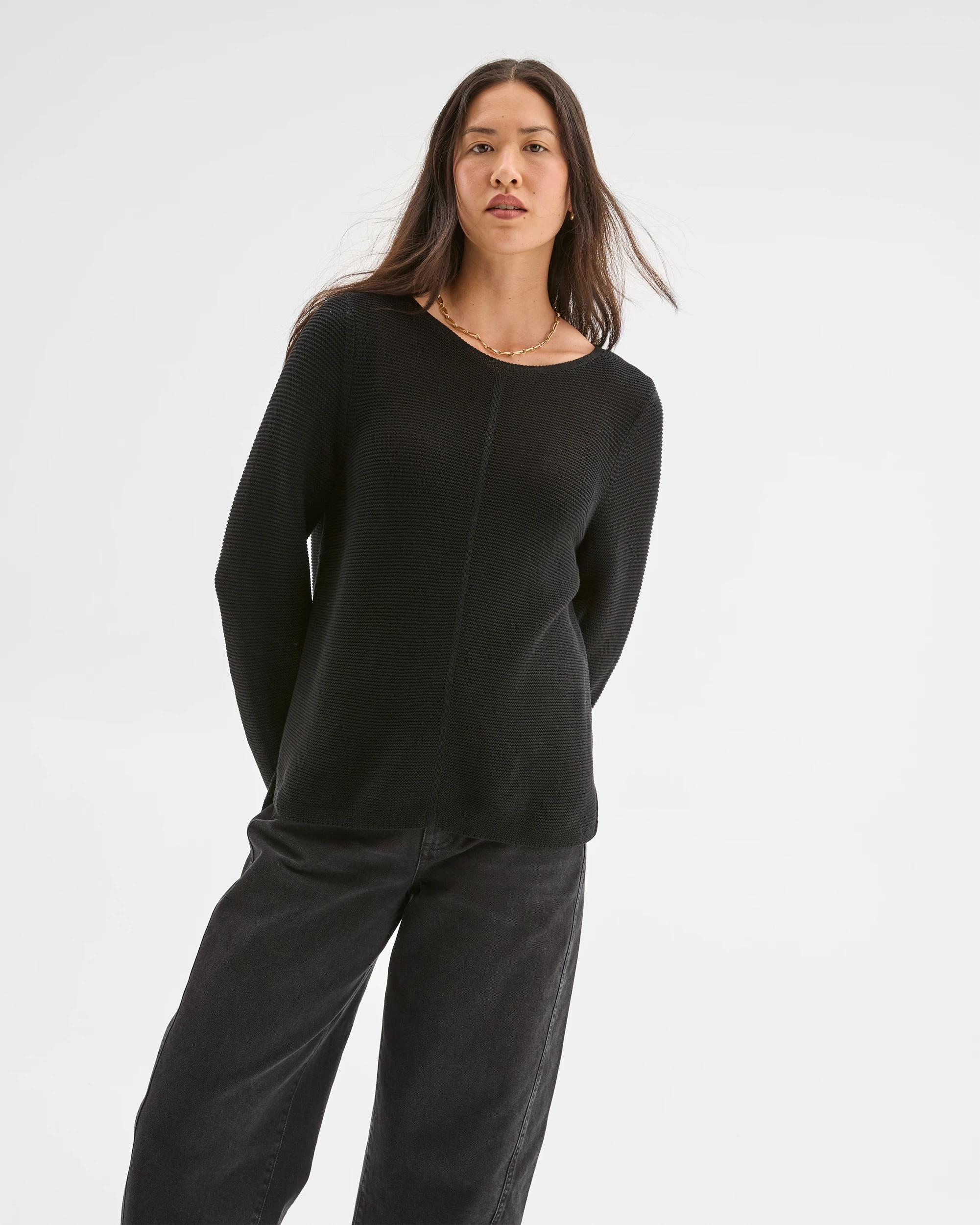 3 Target Woman Australian Cotton Blend Ottoman Twist Jumper BLACK, 3 of 5