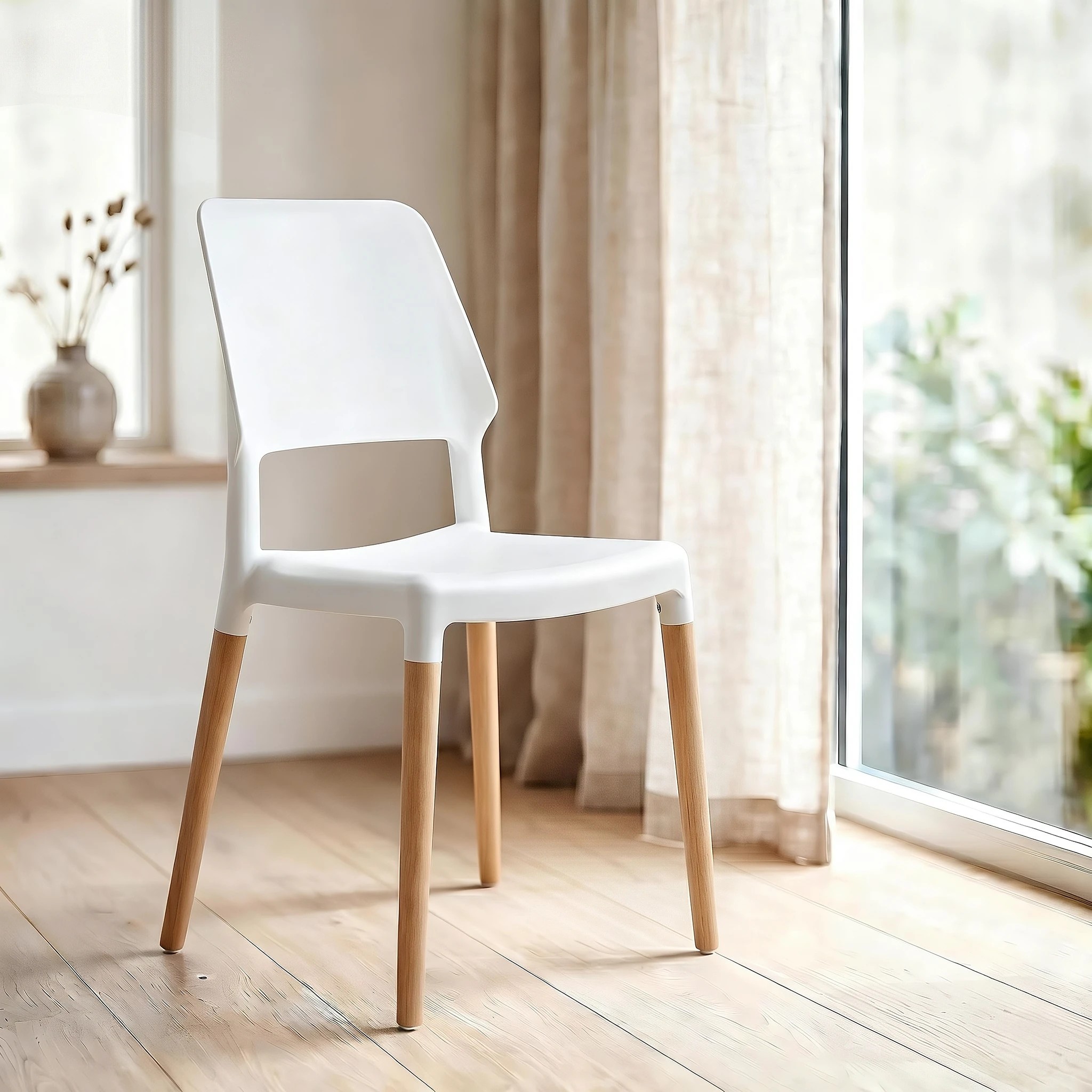 7 Artiss Drop-Leaf Dining Table and Chairs Set 5PCS White Wooden 4 Seater - White, 7 of 10