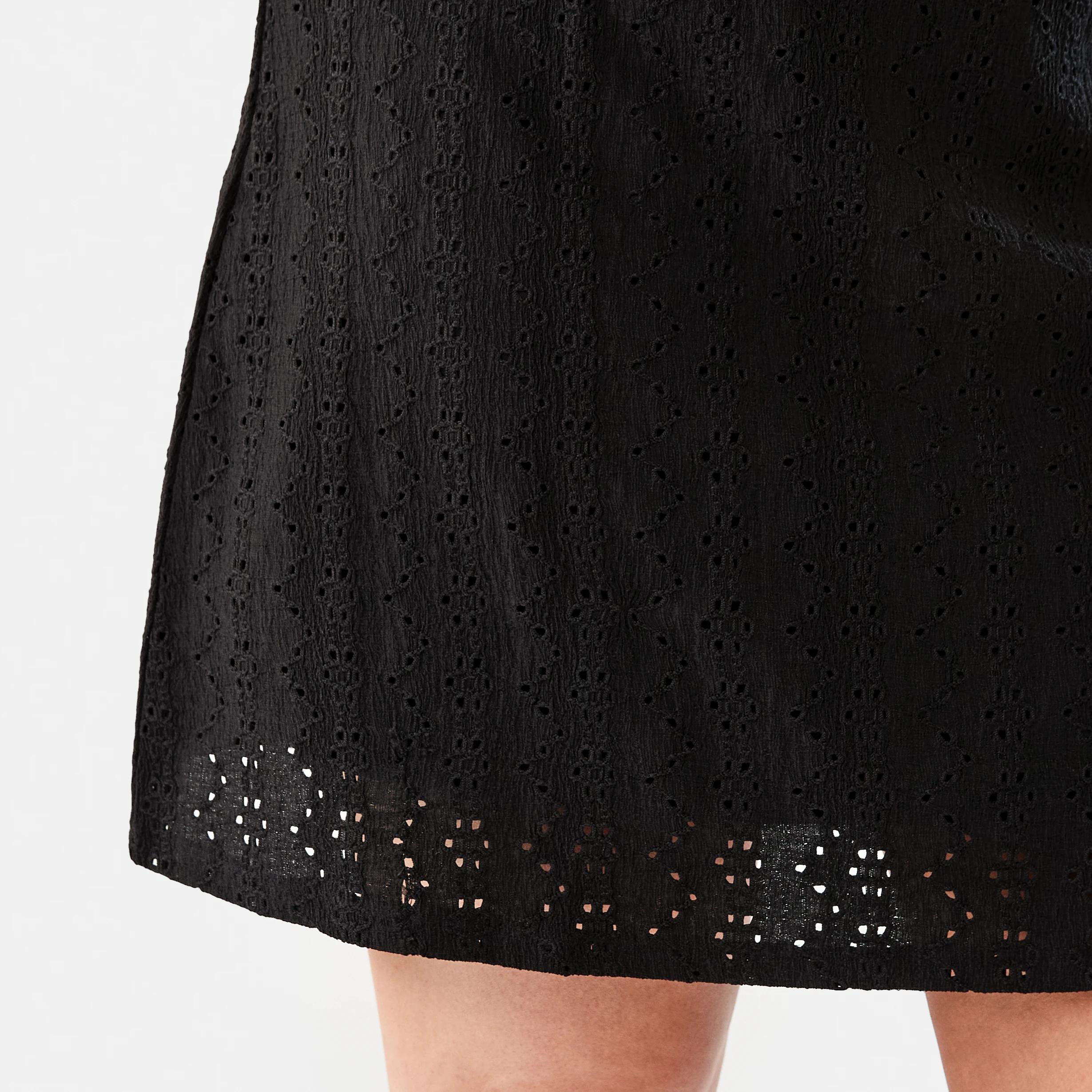 8 Sleeveless Broderie V-Neck Mini Dress BLACK, 8 of 9