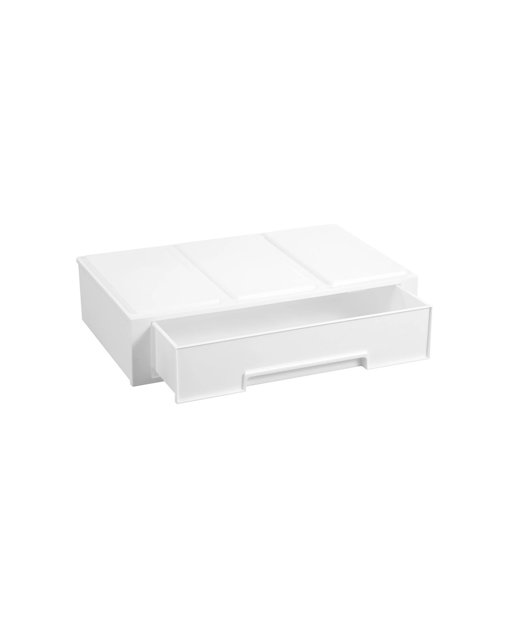 4 Boxsweden Stacking Drawer Organiser 43cm x 26cm Stackable Storage Plastic
 - white, 4 of 7
