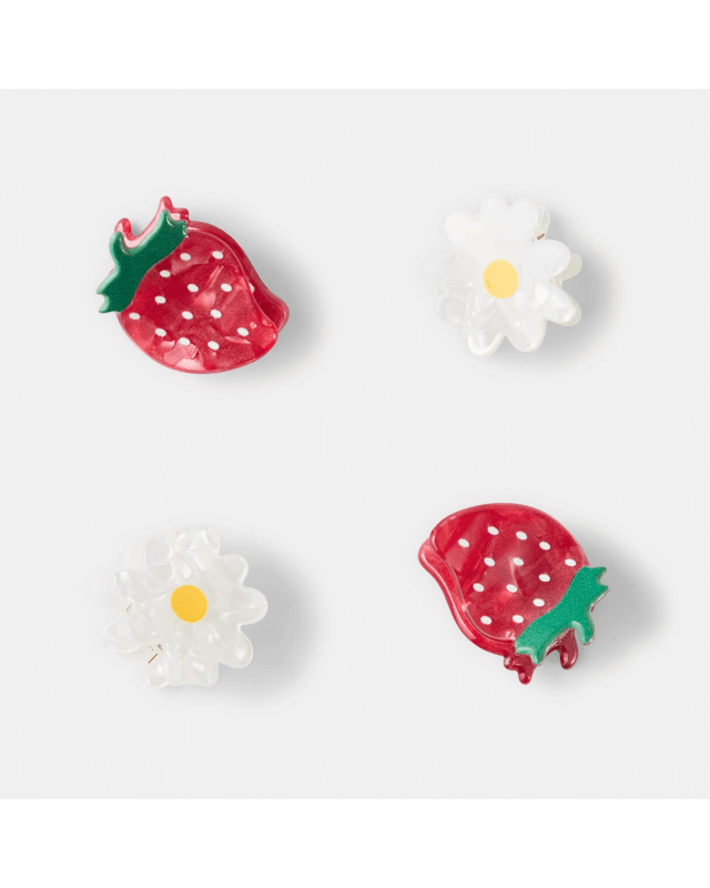 4 Pack Strawberry Claw Hair C