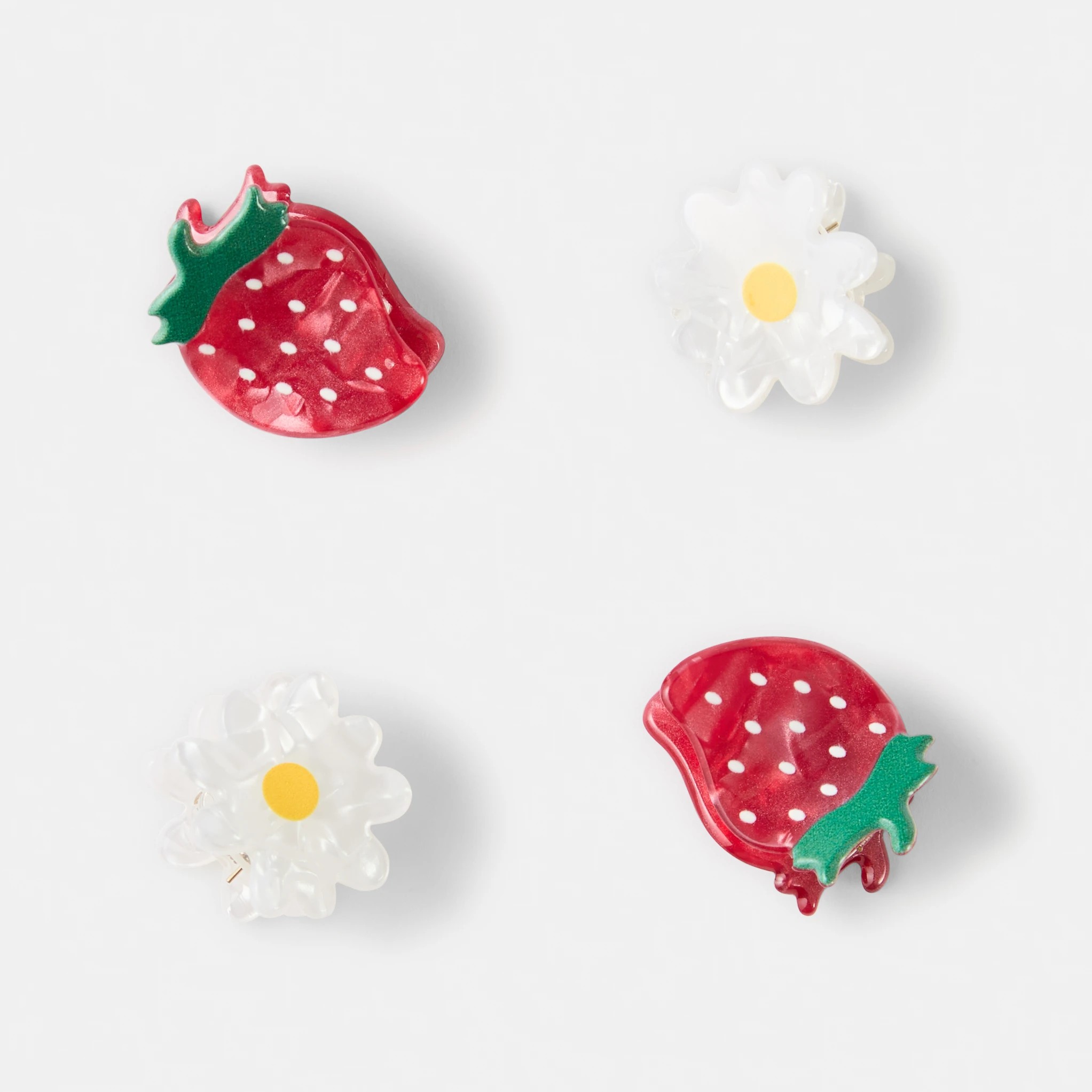 1 4 Pack Strawberry Claw Hair Clips, 1 of 3