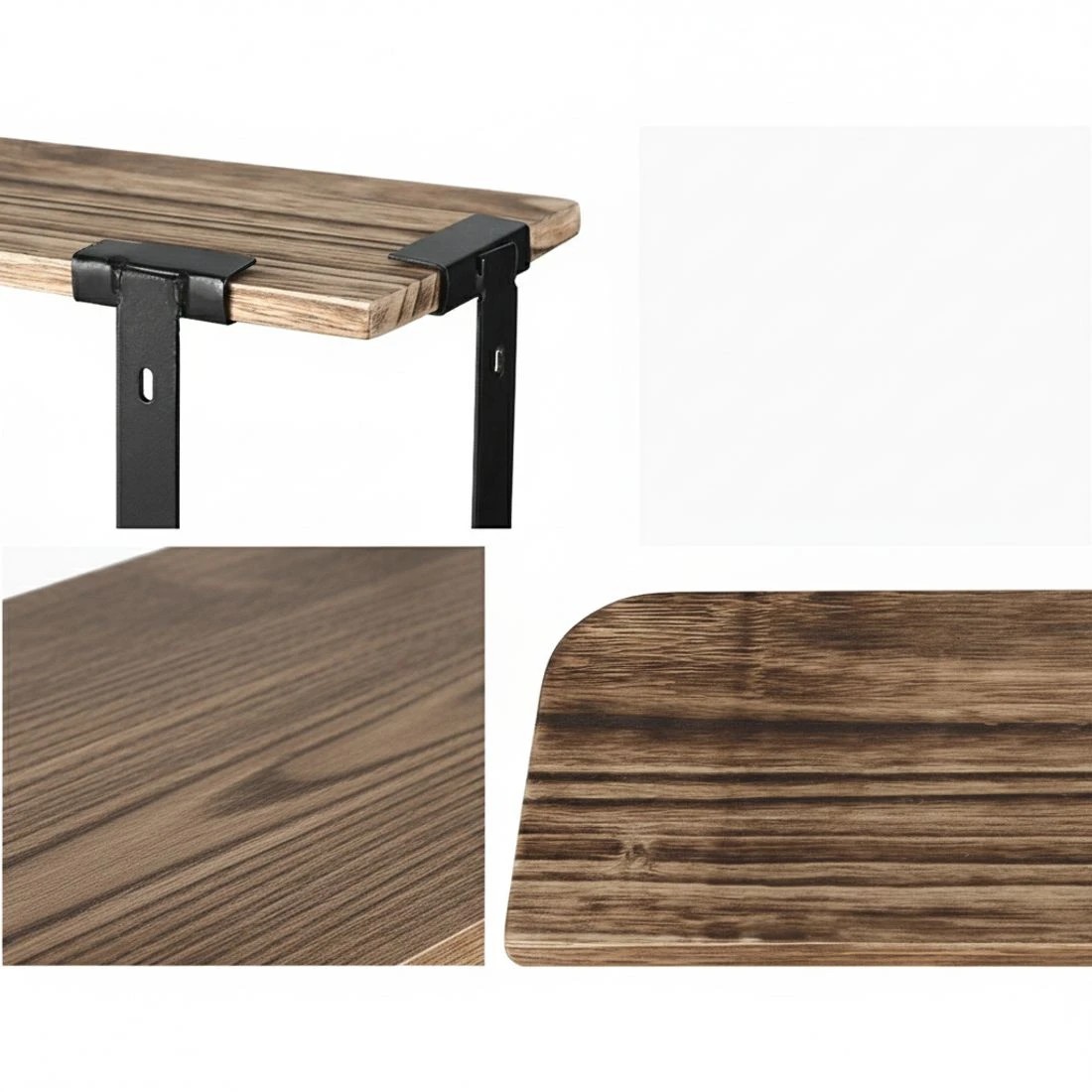 5 Artiss Floating Wall Shelf 3-Tier - Brown, 5 of 6