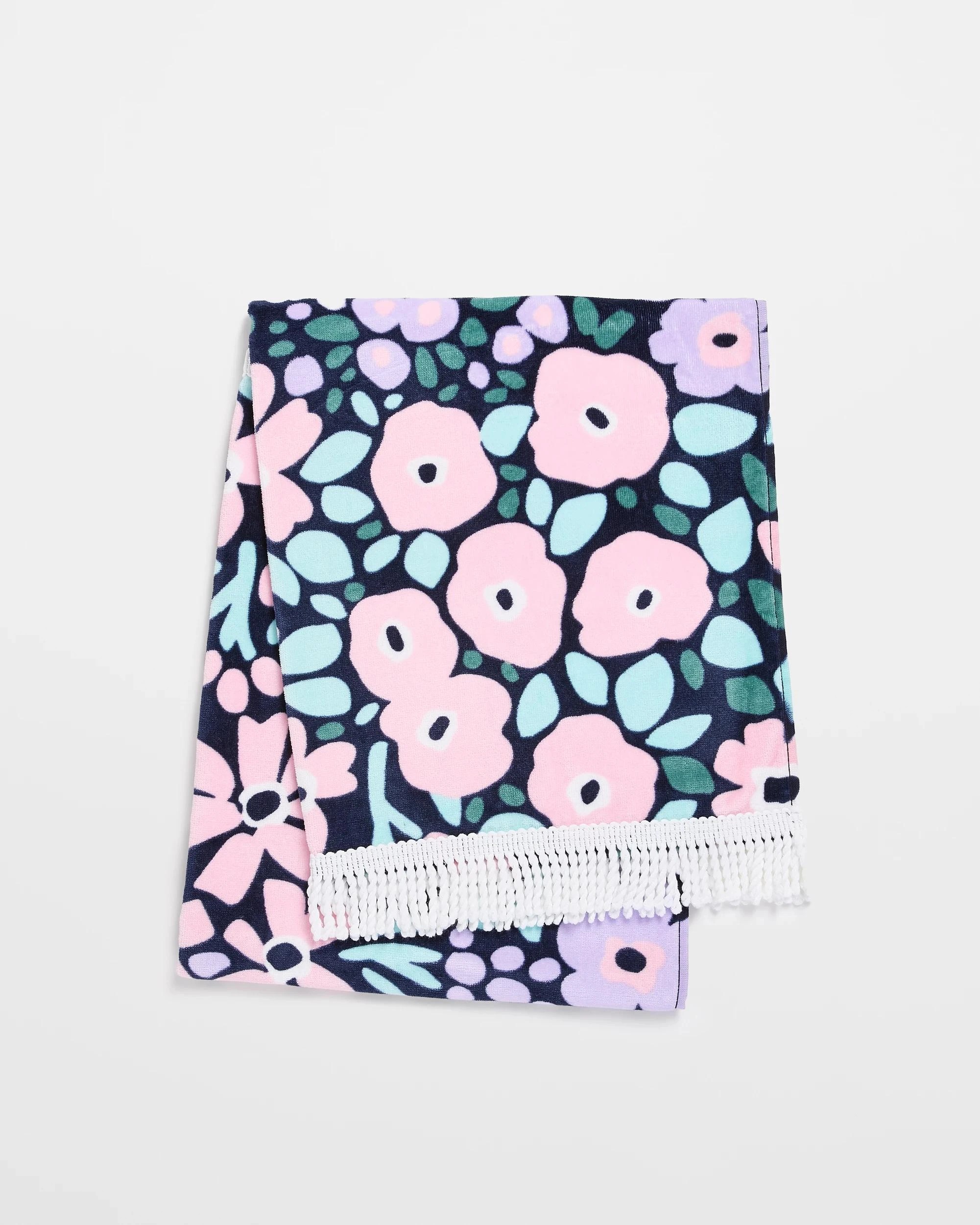 1 Target Australian Cotton Kids Beach Towel - Ditsy Floral Lilac - Purple, 1 of 2