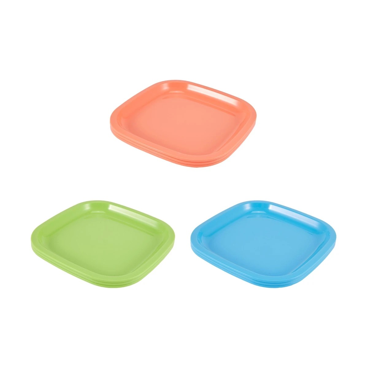 1 3 Pack Square Plates - Assorted, 1 of 7