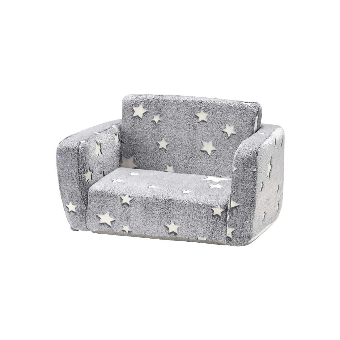1 Playpals Kids Sofa Convertible Couch Fold Out Play Couch Toddler Sofa Grey - Grey, 1 of 3