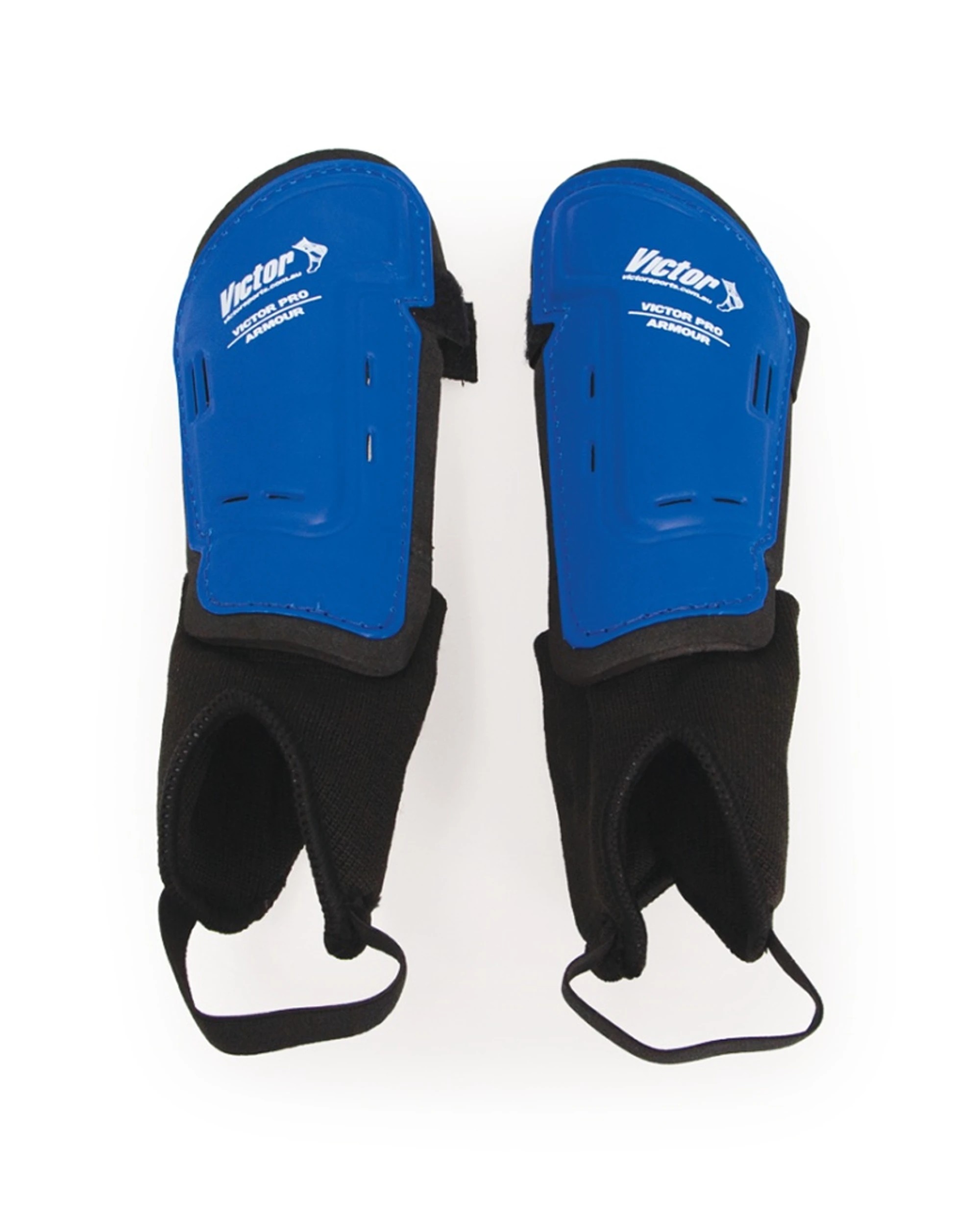 1 Victor Sports Pro Armour Shin Guards Ankle Protection Pair Small - Blue, 1 of 2