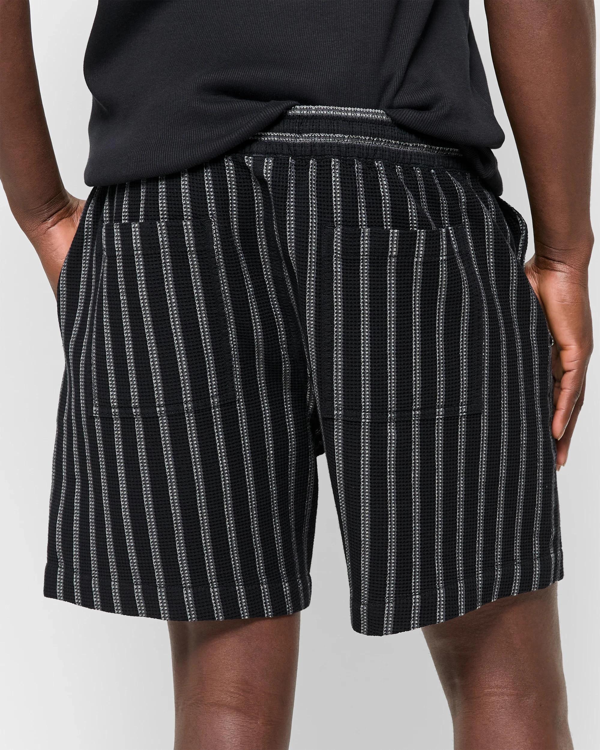 4 Australian Cotton Textured Shorts - Commons BLACK, 4 of 5