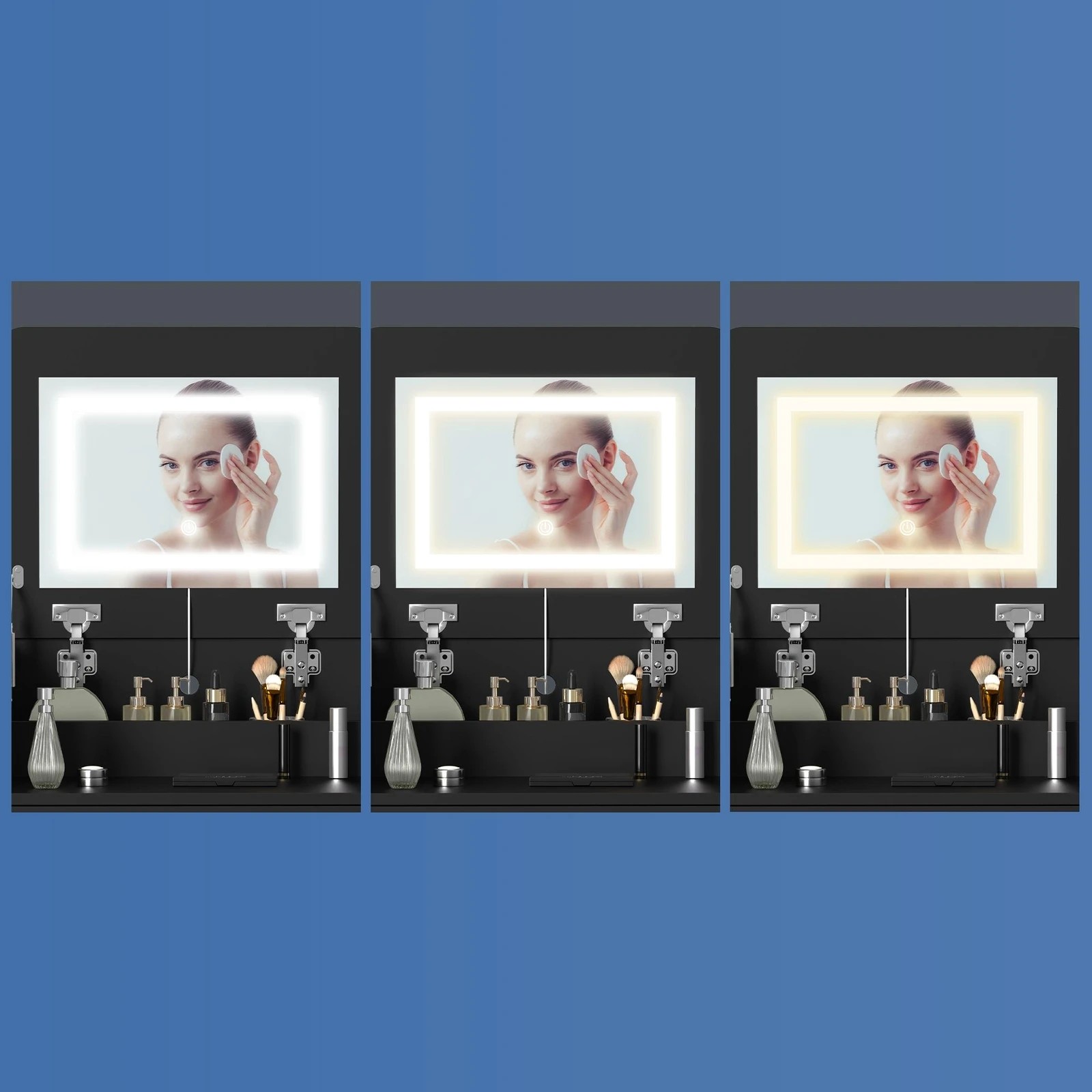 6 Alfordson Dressing Table Stool Set 2-In-1 Makeup Mirror Vanity Desk - Black, 6 of 10