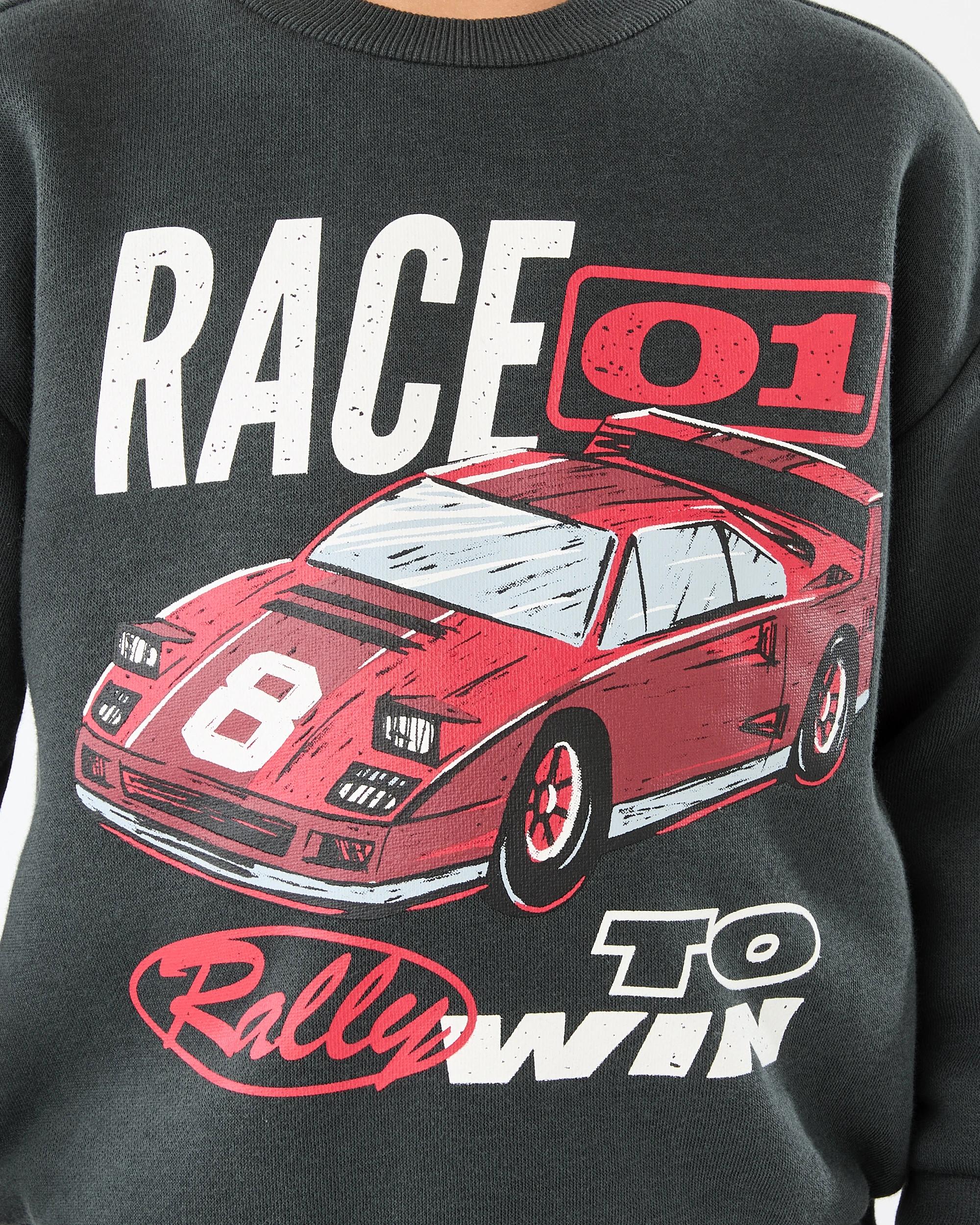 5 Print Crew Neck Sweatshirt Gry Car, 5 of 6