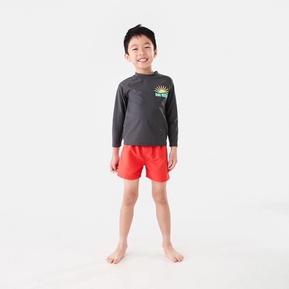 4 Plain Boardshorts POP RED, 4 of 5