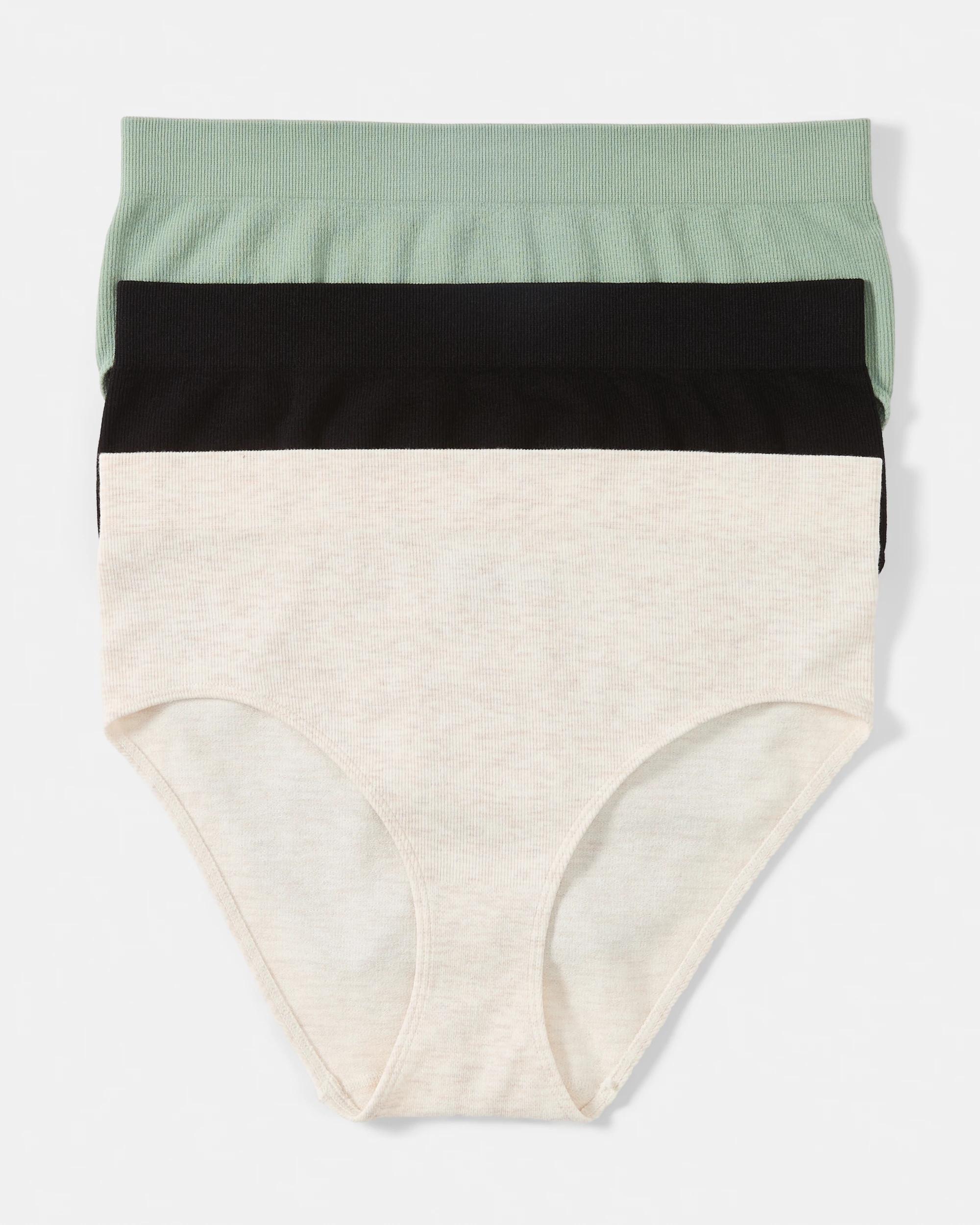1 3 Pack Bamboo Seamfree Rib Full Briefs Som Bk Ig, 1 of 8