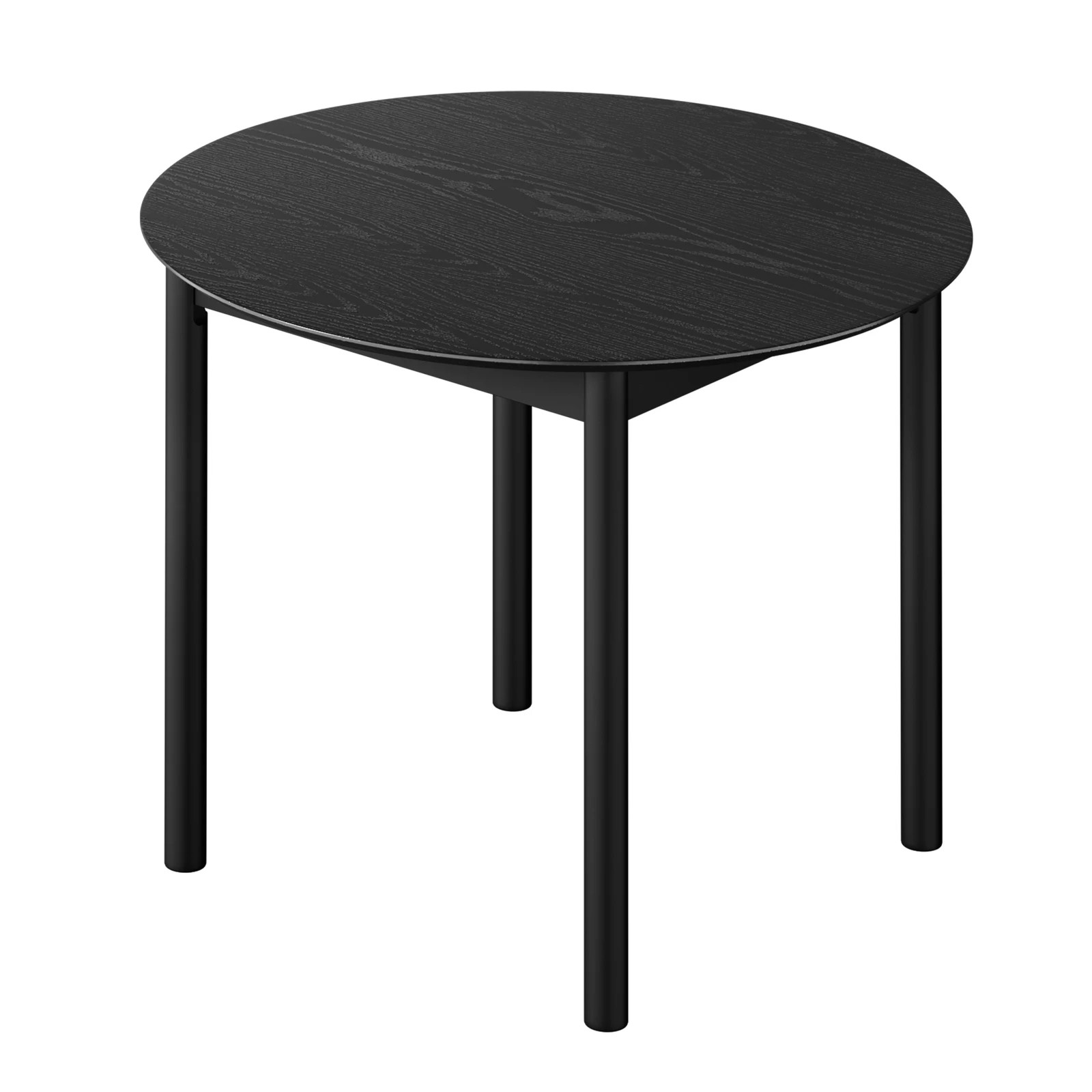 8 Oikiture 5PCS Dining Table Set 100cm Round Table 4 Faux Leather Dining Chairs - Black, 8 of 9