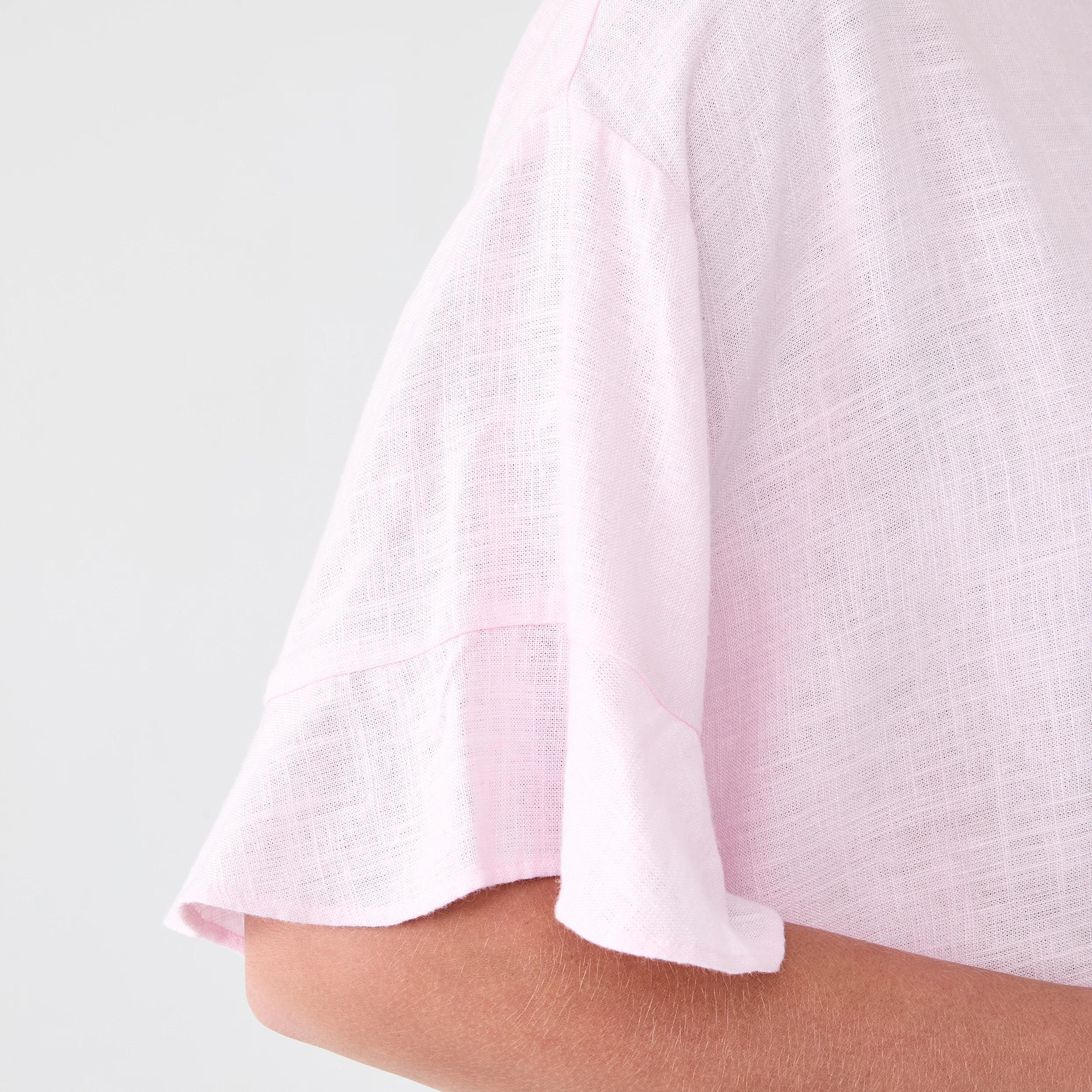 6 Short Sleeve Button Back Relaxed T-shirt Chery Pink, 6 of 7