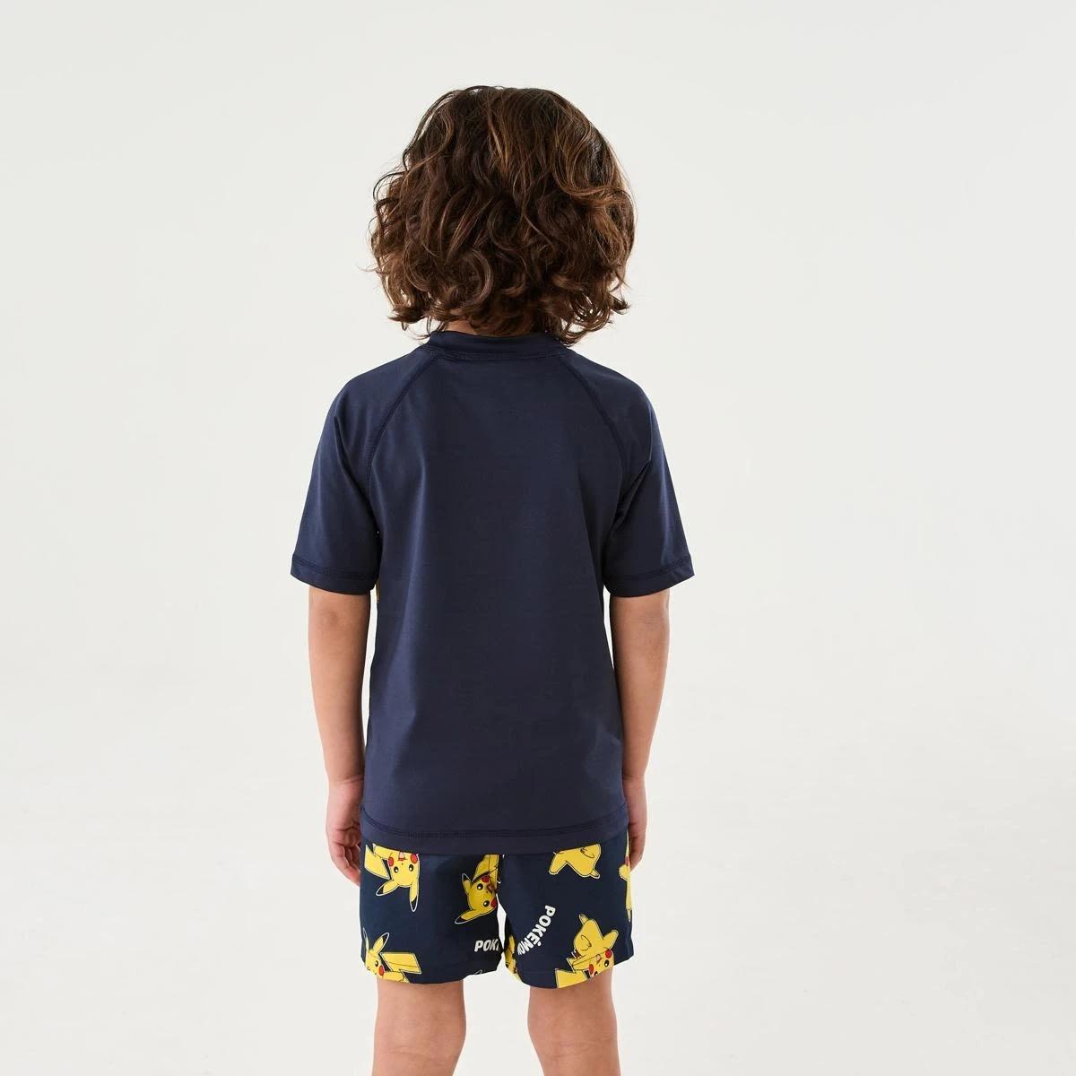 2 Pokemon License Short Sleeve Rash Vest NAVY PIKACHU, 2 of 5