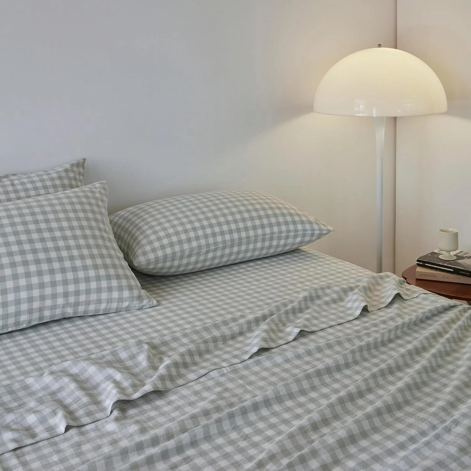2 Gioia Casa Yarn-Dyed Vintage Washed Cotton Sheet Set - Queen Bed - Sage, 2 of 4