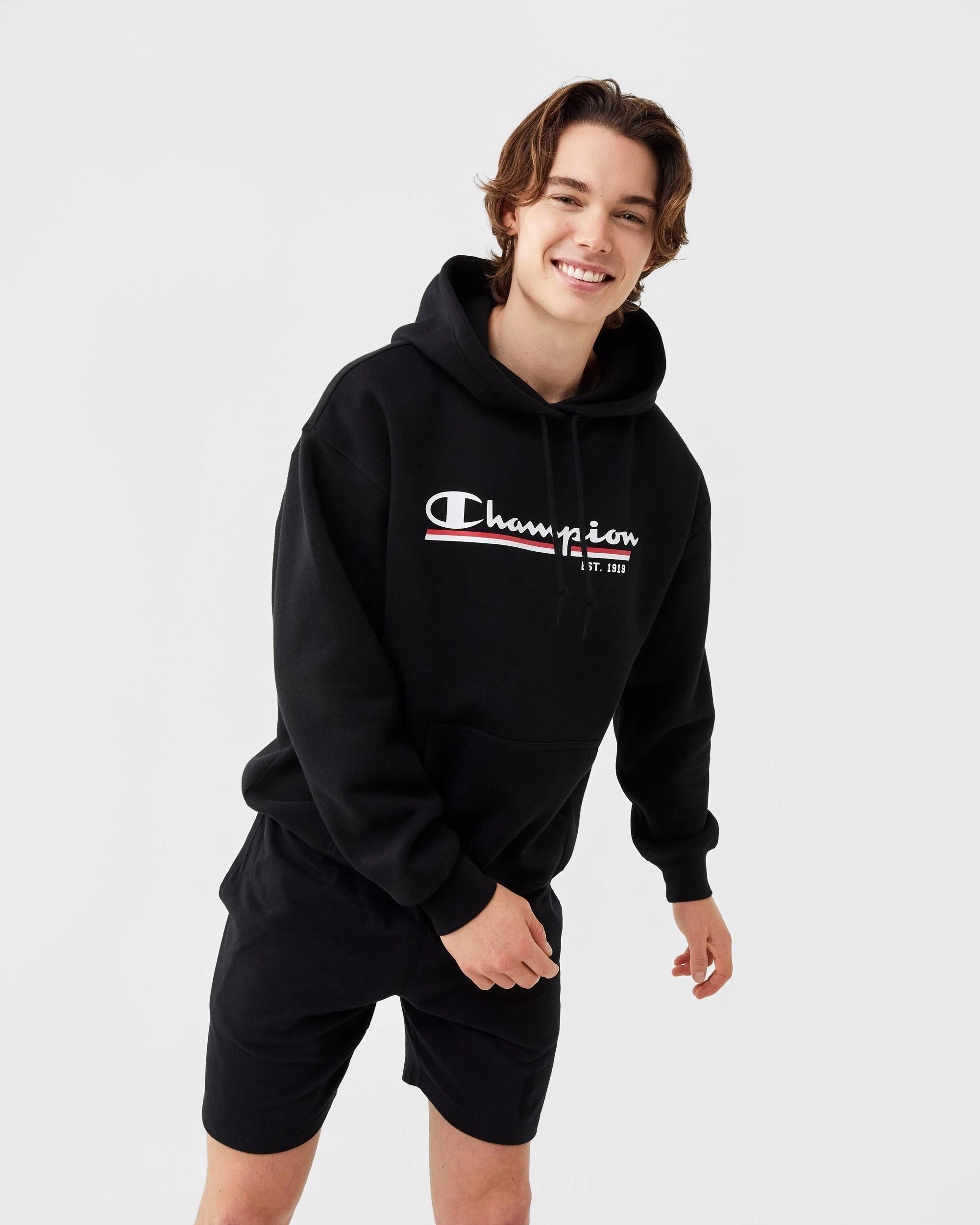 9 Champion Script Mens Hoodie Black, 9 of 9
