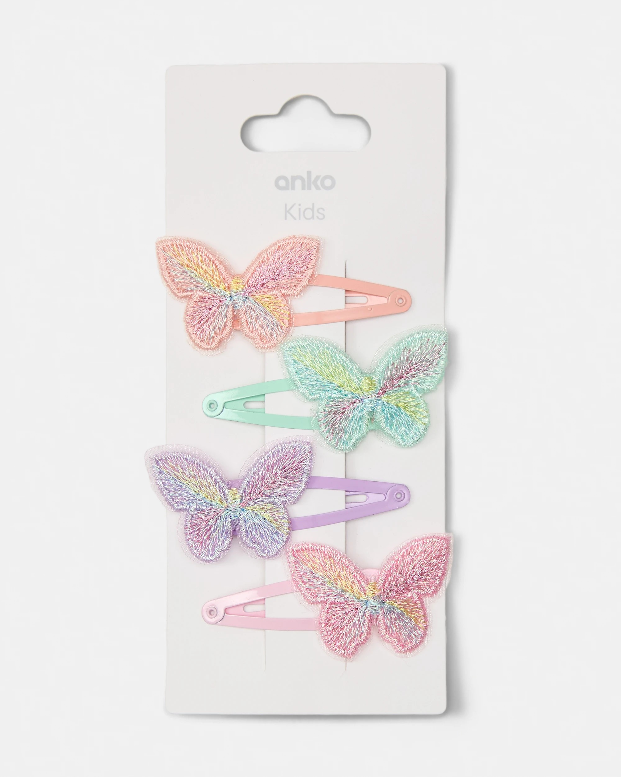 1 4 Pack Snap Hair Clips - Butterfly, 1 of 3