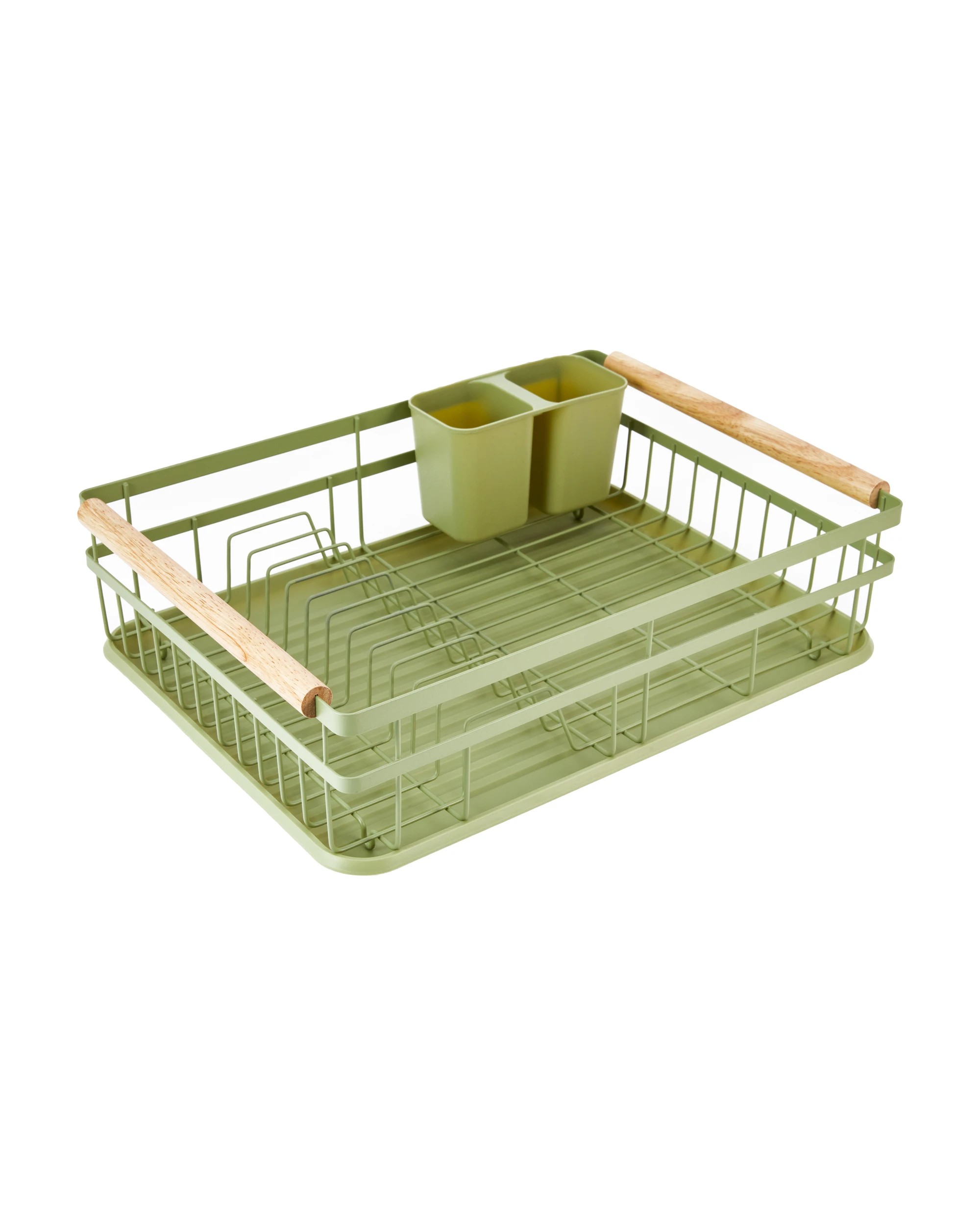 3 Green Wooden Handle Dish Rack, 3 of 6