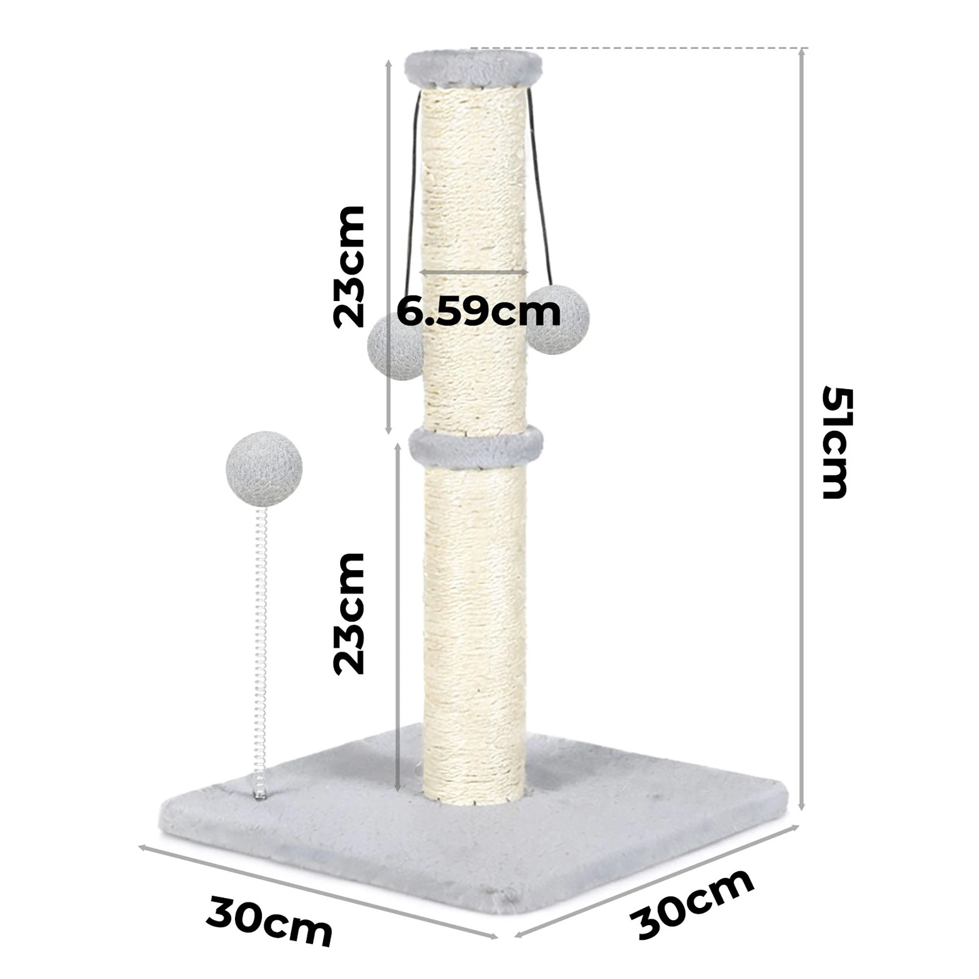3 Pawz Cat Scratching Post  51cm - White, 3 of 9