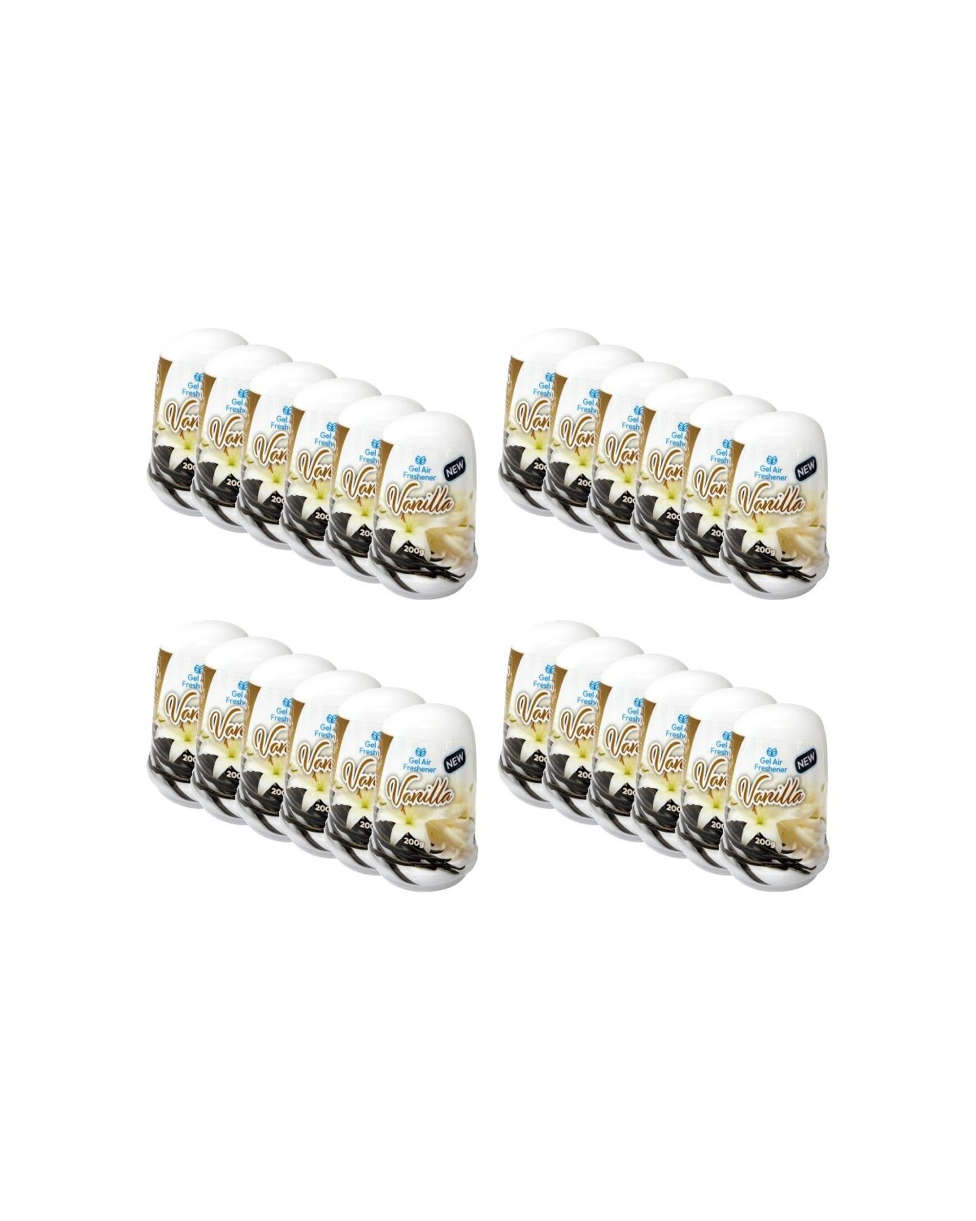 1 Cleana 24PK Air Fresh Cone Gel Room Freshener 200g Vanilla - White, 1 of 2